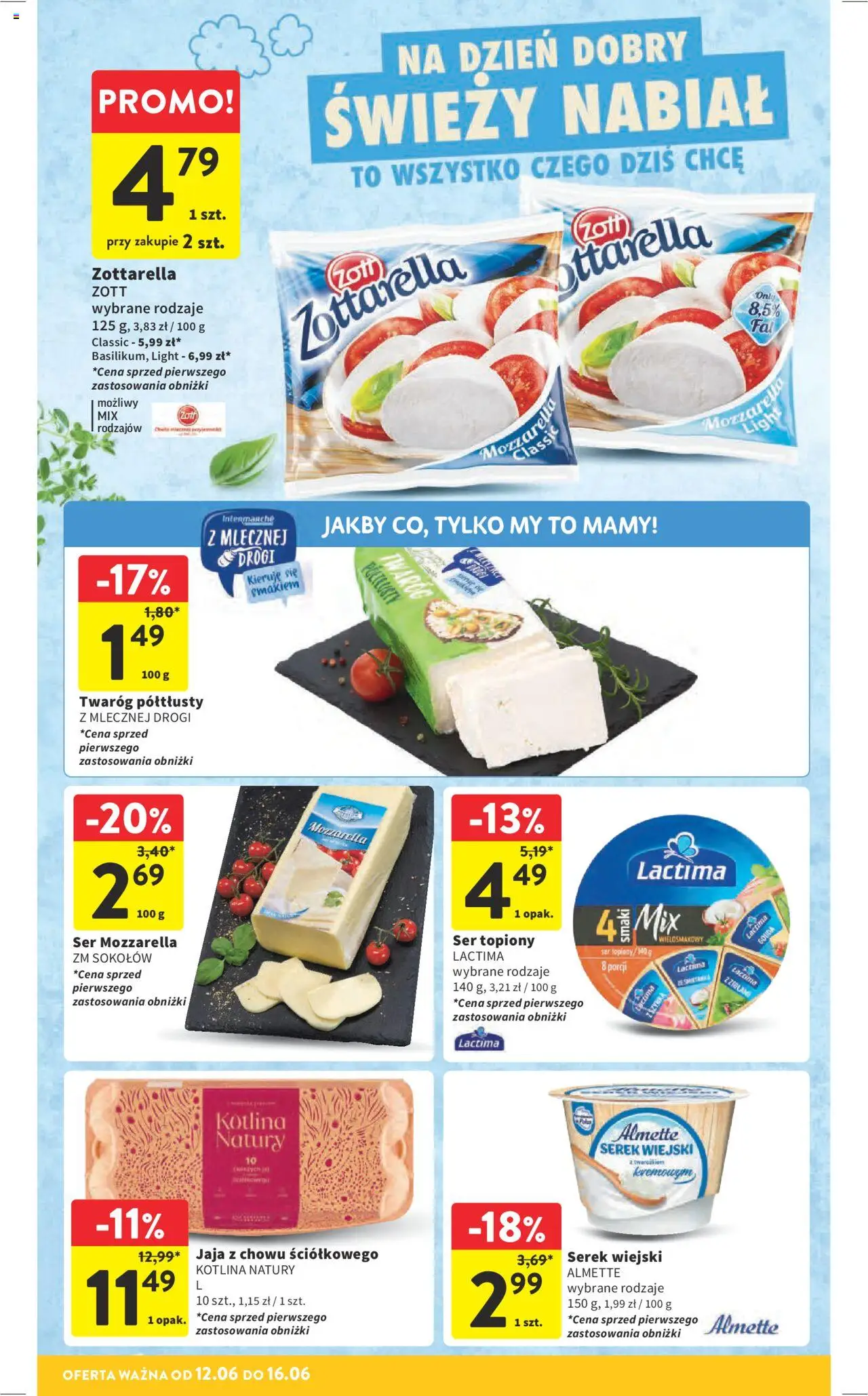 Intermarche Gazetka od 12.06.2025 | Strona: 22 | Produkty: Twaróg półtłusty, Serek, Ser, Jaja