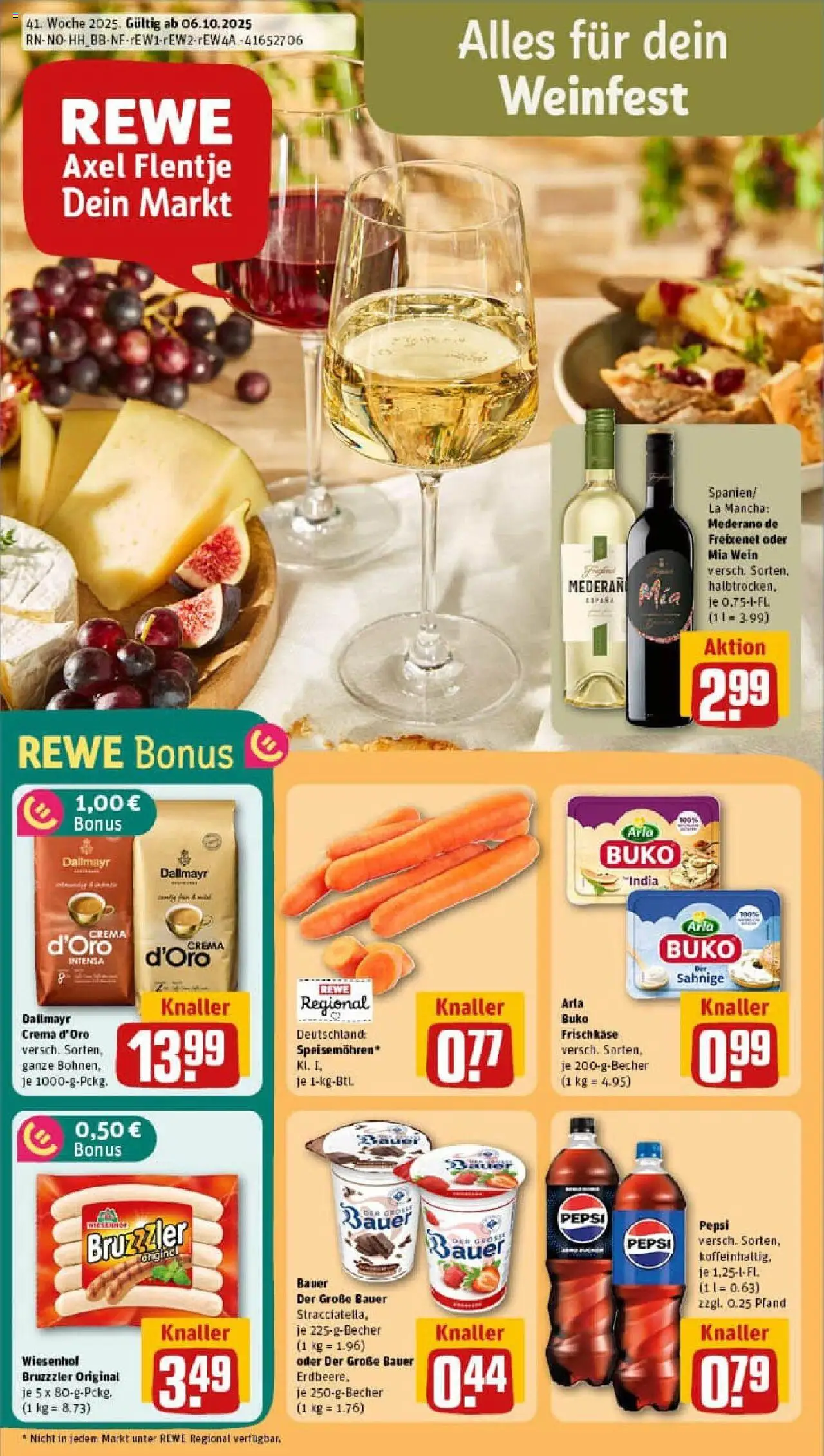 Rewe prospekt Hamburg	 – gültig ab 06.10.2025 | Seite: 1 | Produkte: Dallmayr, Arla buko, Pepsi, Frischkase