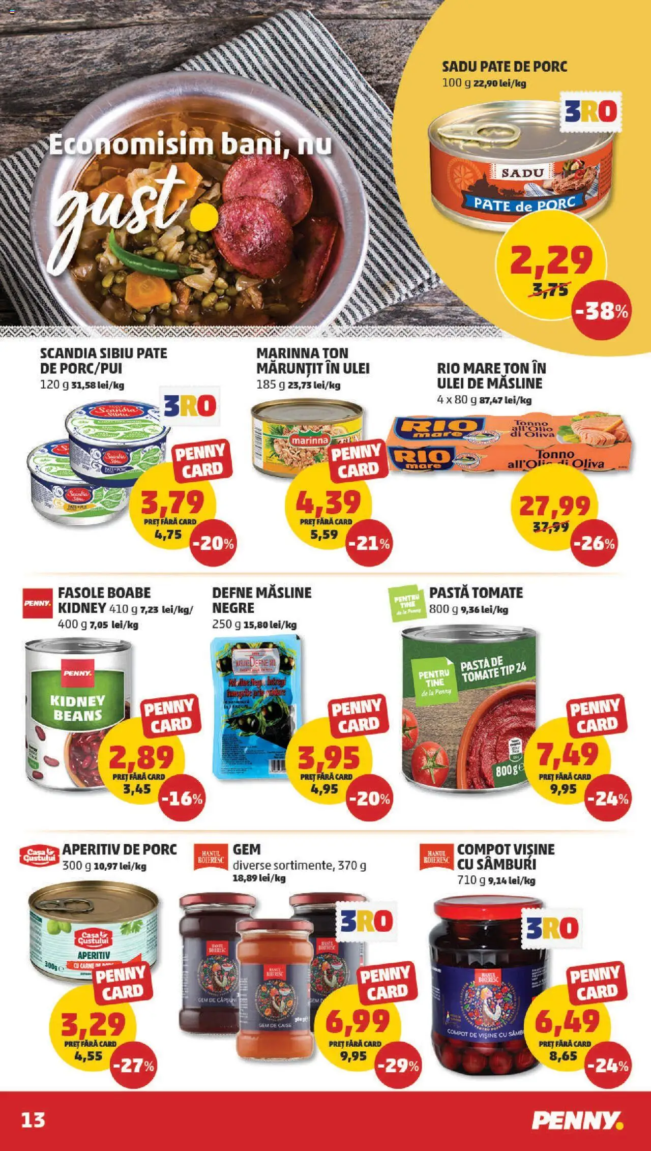 Catalog PENNY – valabil de la 27.08.2025 | Pagină: 13 | Produse: Pastă de tomate, Carne De Porc, Compot, Ahtapot