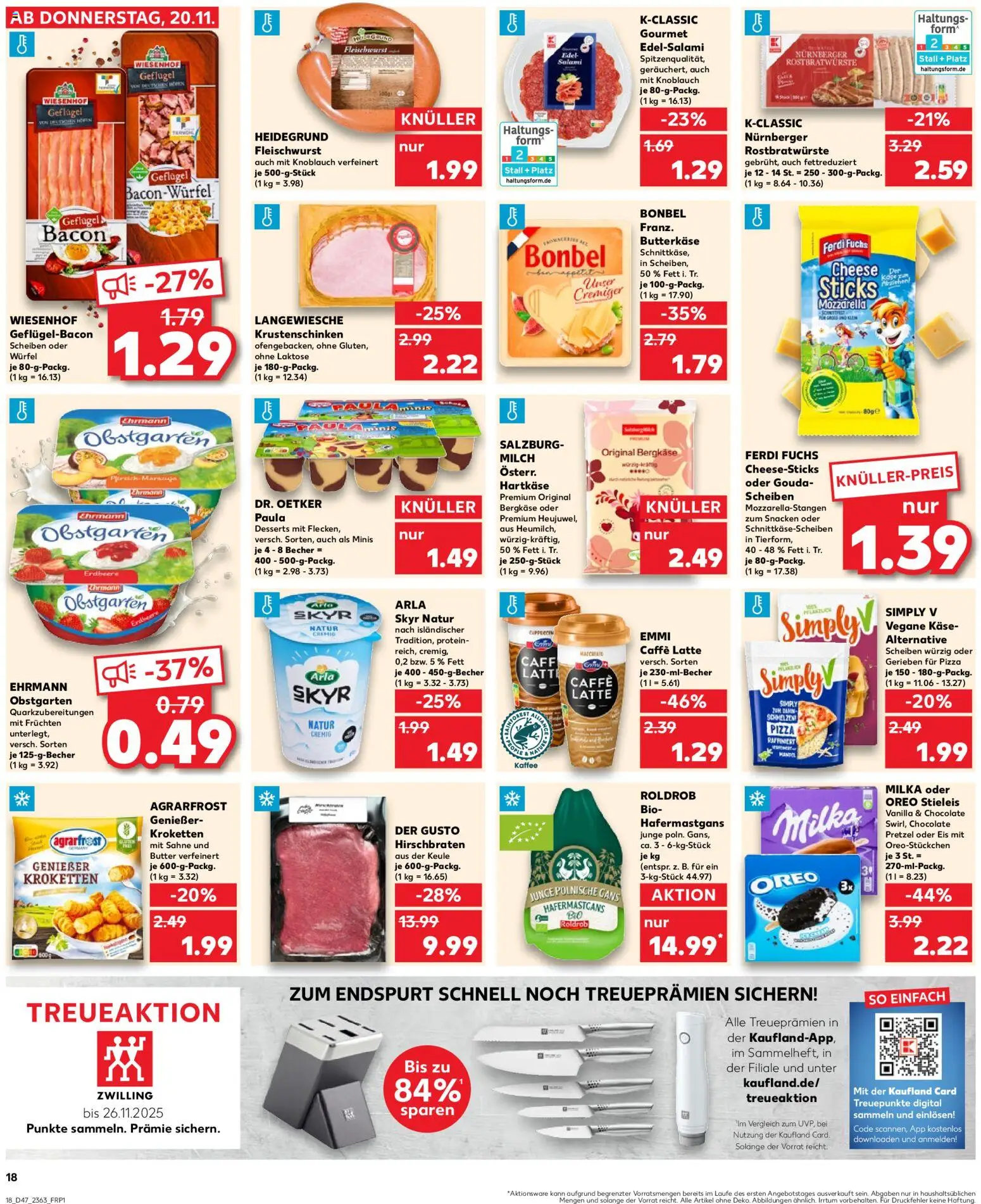 Kaufland prospekt Bremen	 – gültig ab 23.11.2025 | Seite: 18 | Produkte: Butter, Milka, Skyr, Salami