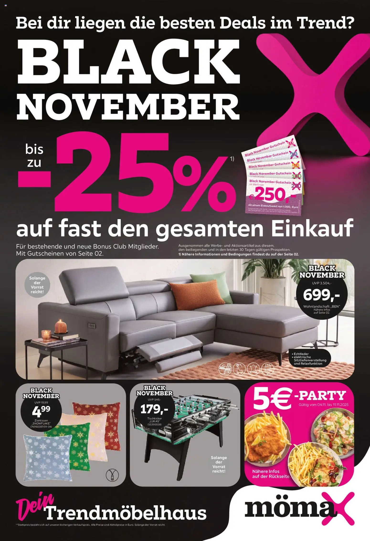 Mömax - Black Friday – gültig ab 03.11.2025 | Seite: 1 | Produkte: Wohnlandschaft