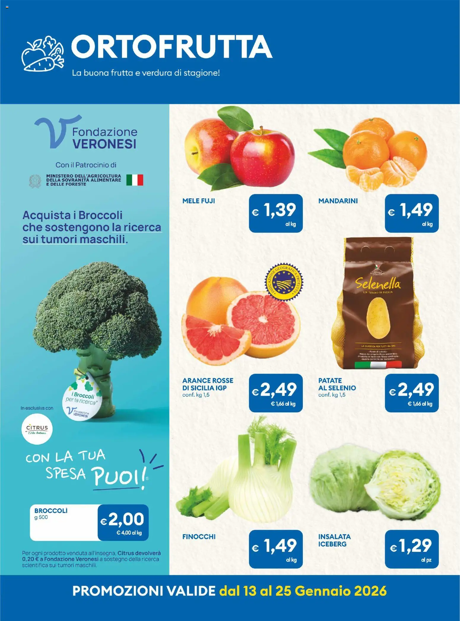 Volantino MD Discount del 13.01.2026 | Pagina: 12 | Prodotti: Mandarini, Patate, Frutta, Broccoli