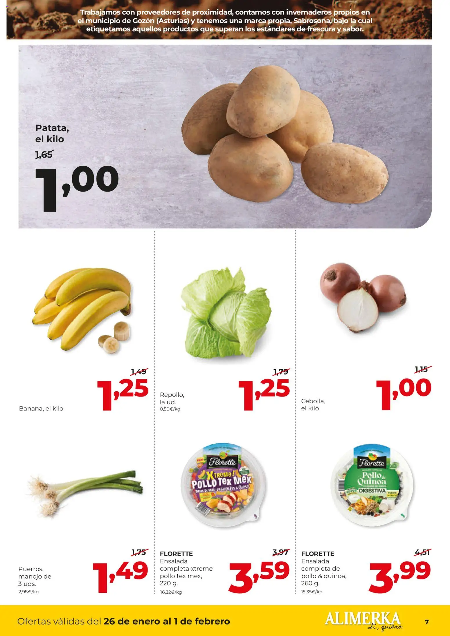 Alimerka folleto Asturias │ válido desde el 26.01.2026 | Página: 7 | Productos: Ensalada, Βούρτσα στεγνωτηρίου