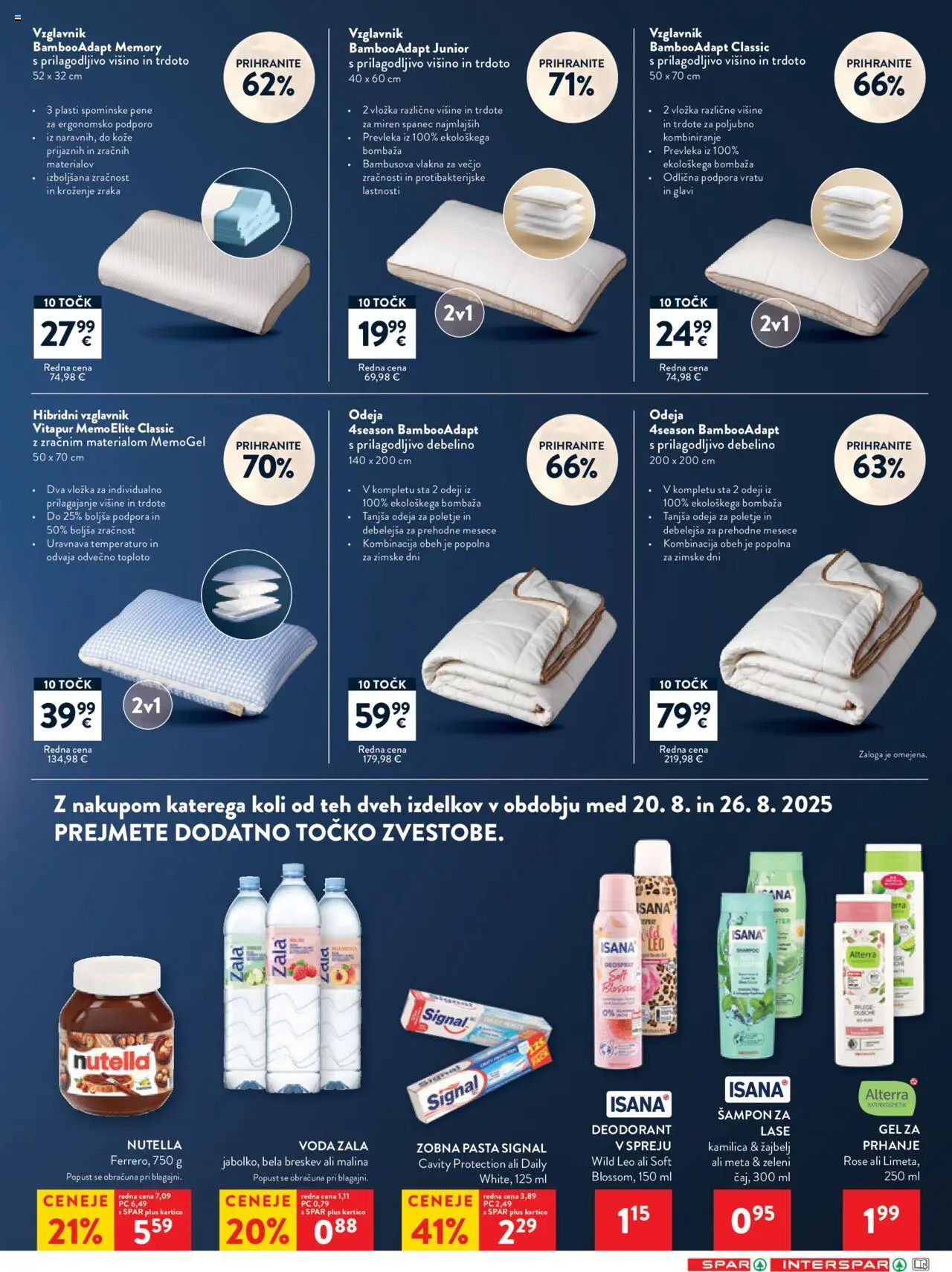Spar katalog 34/25 │ velja od 20.08.2025 | Stran: 7 | Izdelki: Vzglavnik, Odeja, Sampon, Breskev
