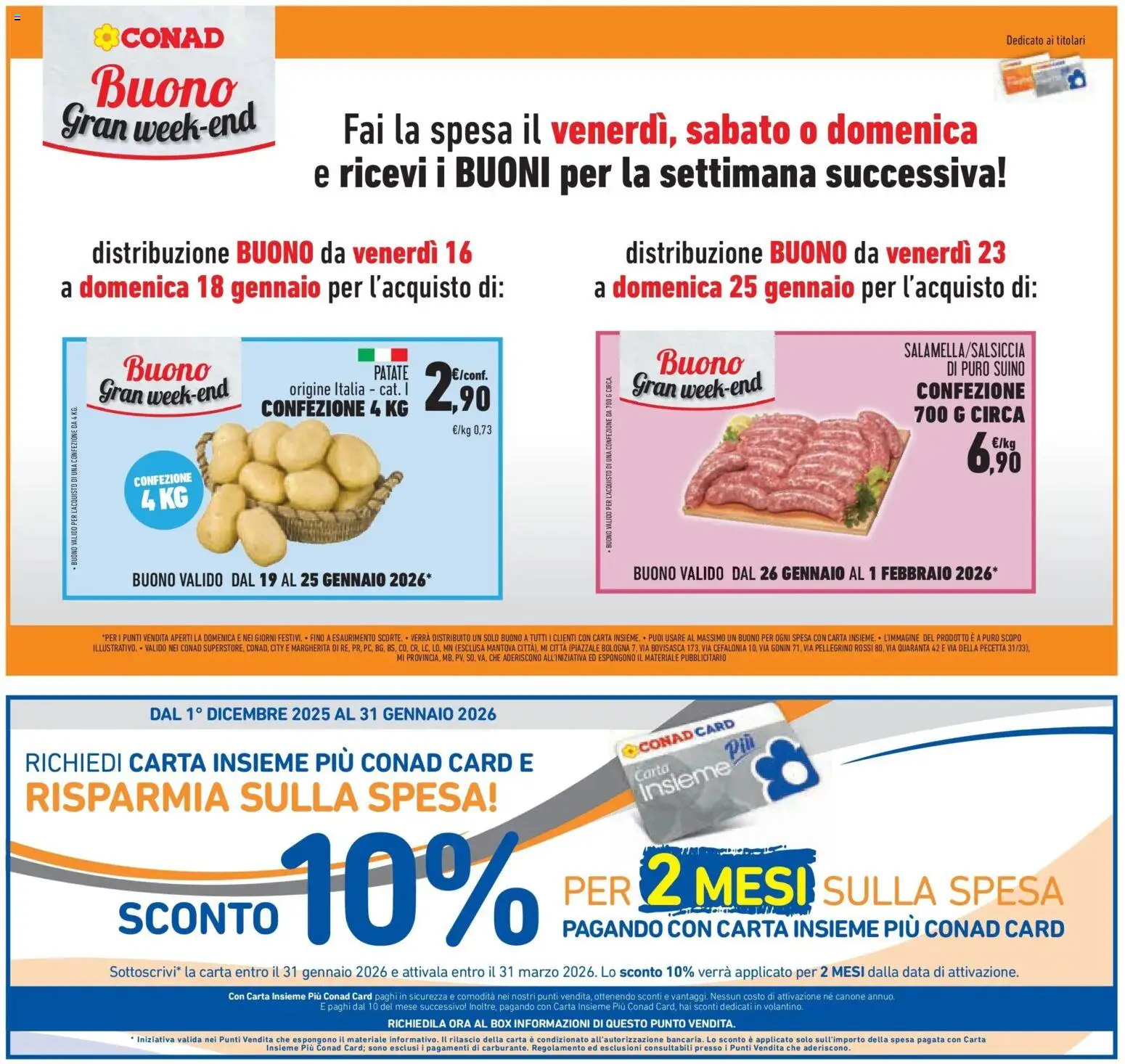 Volantino Conad del 14.01.2026 | Pagina: 29 | Prodotti: Patate, Suino, Data
