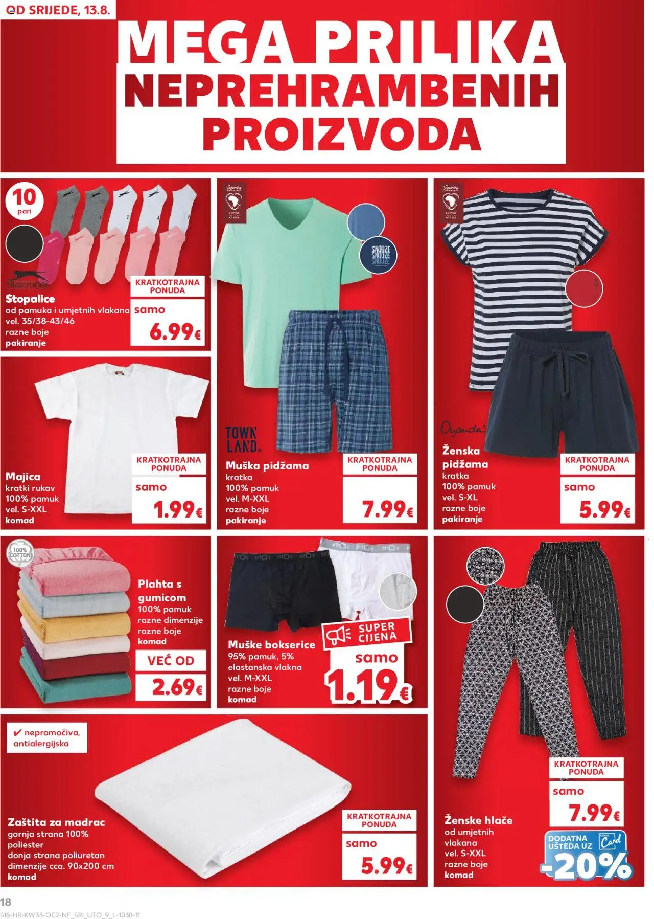 Kaufland katalog | vrijedi od 13.08.2025 | Stranica: 18 | Proizvodi: Madrac, Majica, Plahta, Bokserice