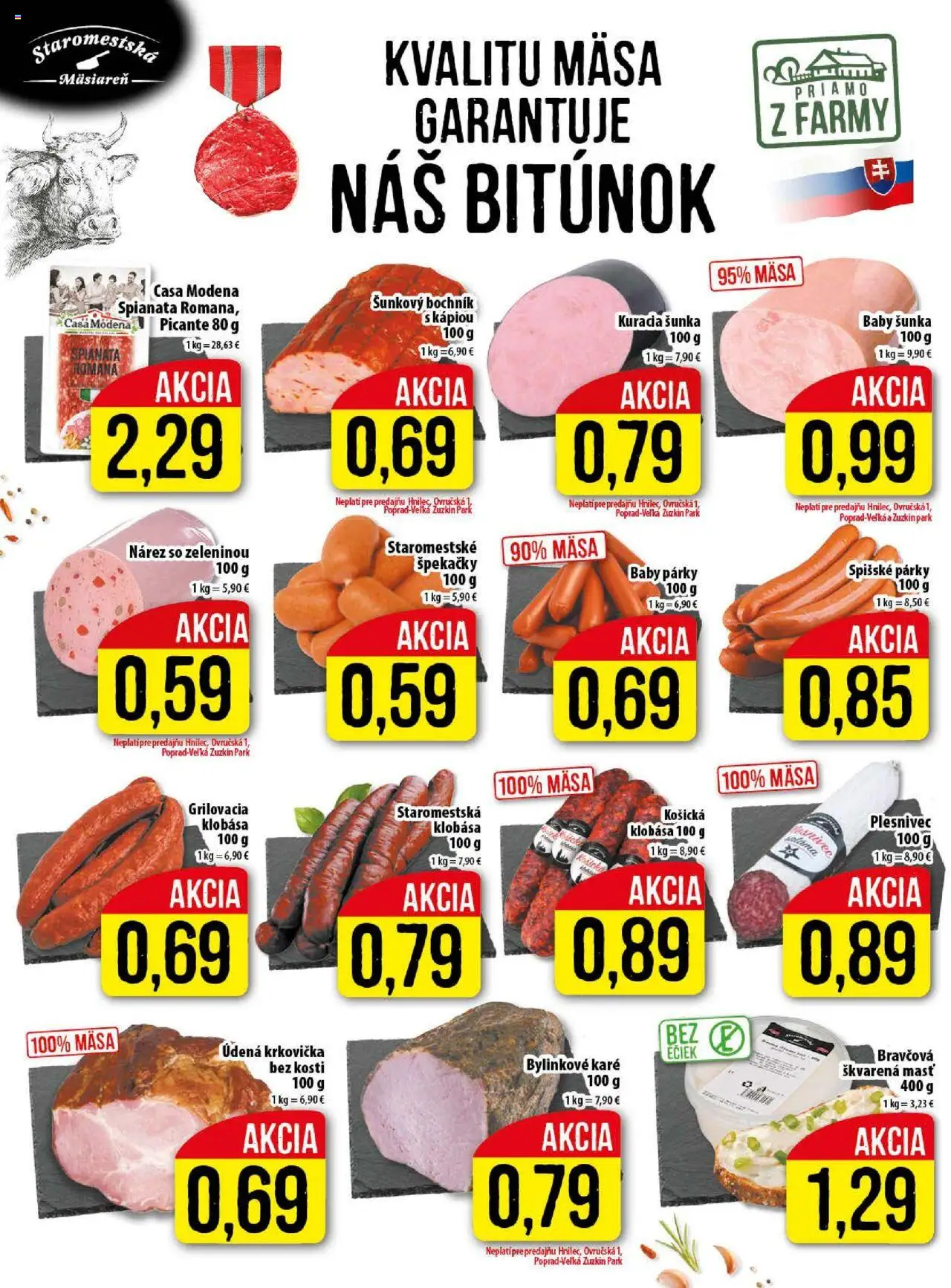 Klas leták │ platný od 04.08.2025 | Strana: 4 | Produkty: Šunka, Klobása, Krkovička, Párky