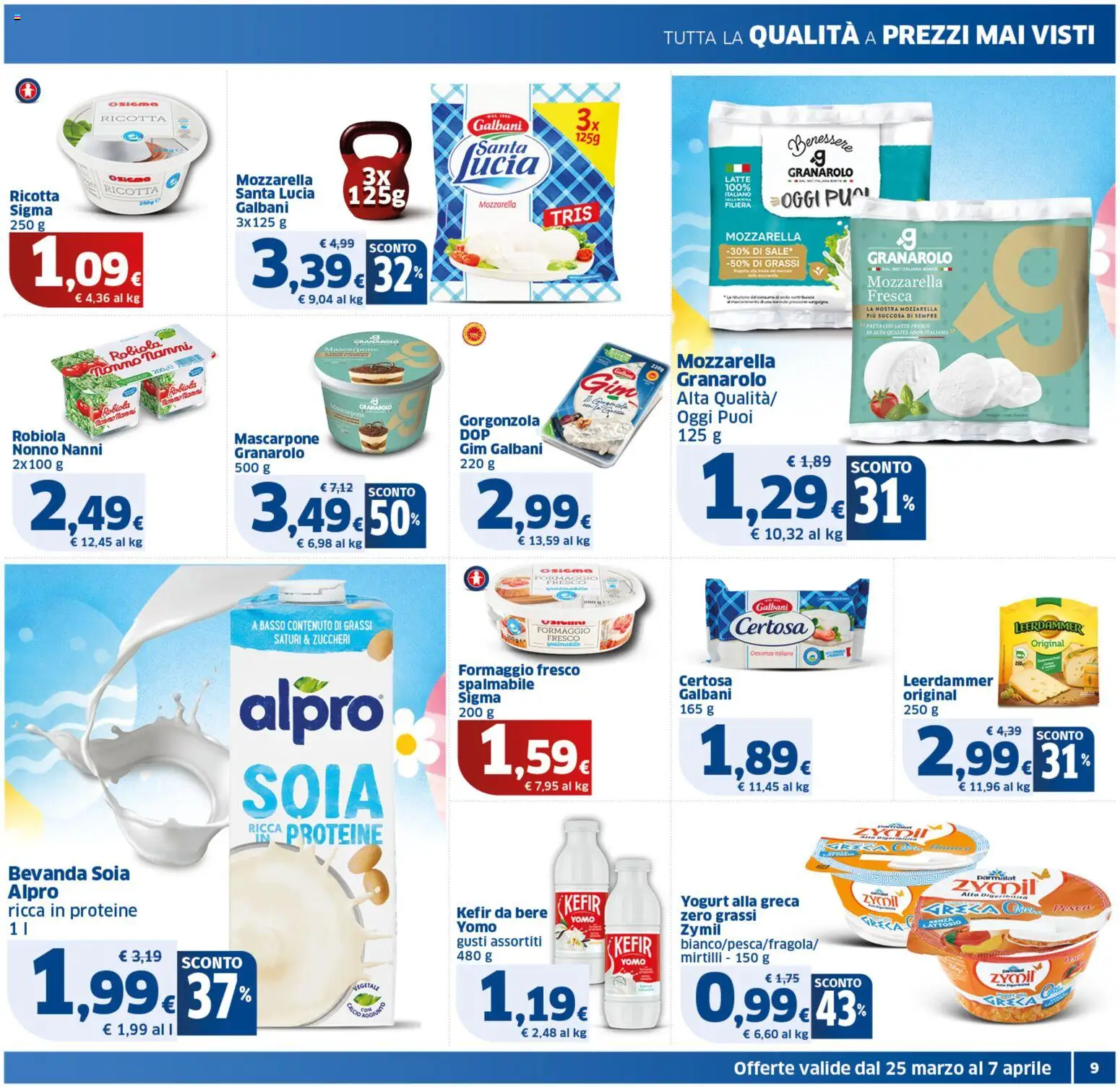 Volantino SIGMA del 25.03.2026 | Pagina: 9 | Prodotti: Formaggio, Mirtilli, Mascarpone, Robiola