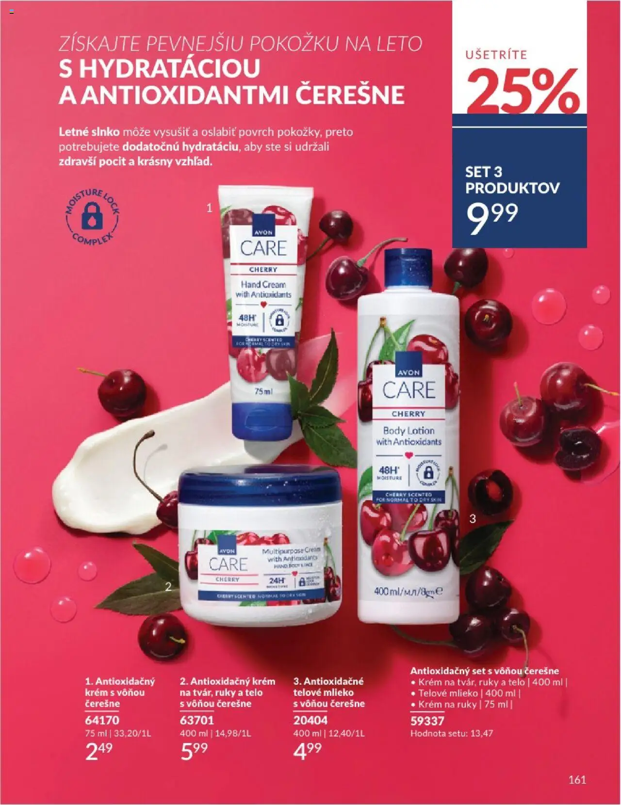 Katalóg Avon 2025 │ platný od 01.08.2025 | Strana: 161 | Produkty: Mlieko, Telové mlieko, Krém na ruky, Čerešne