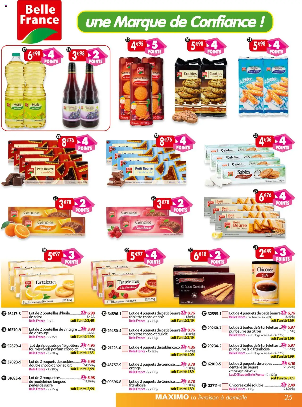  | Page: 25 | Produits: Cookies, Café soluble, Huile, Vin