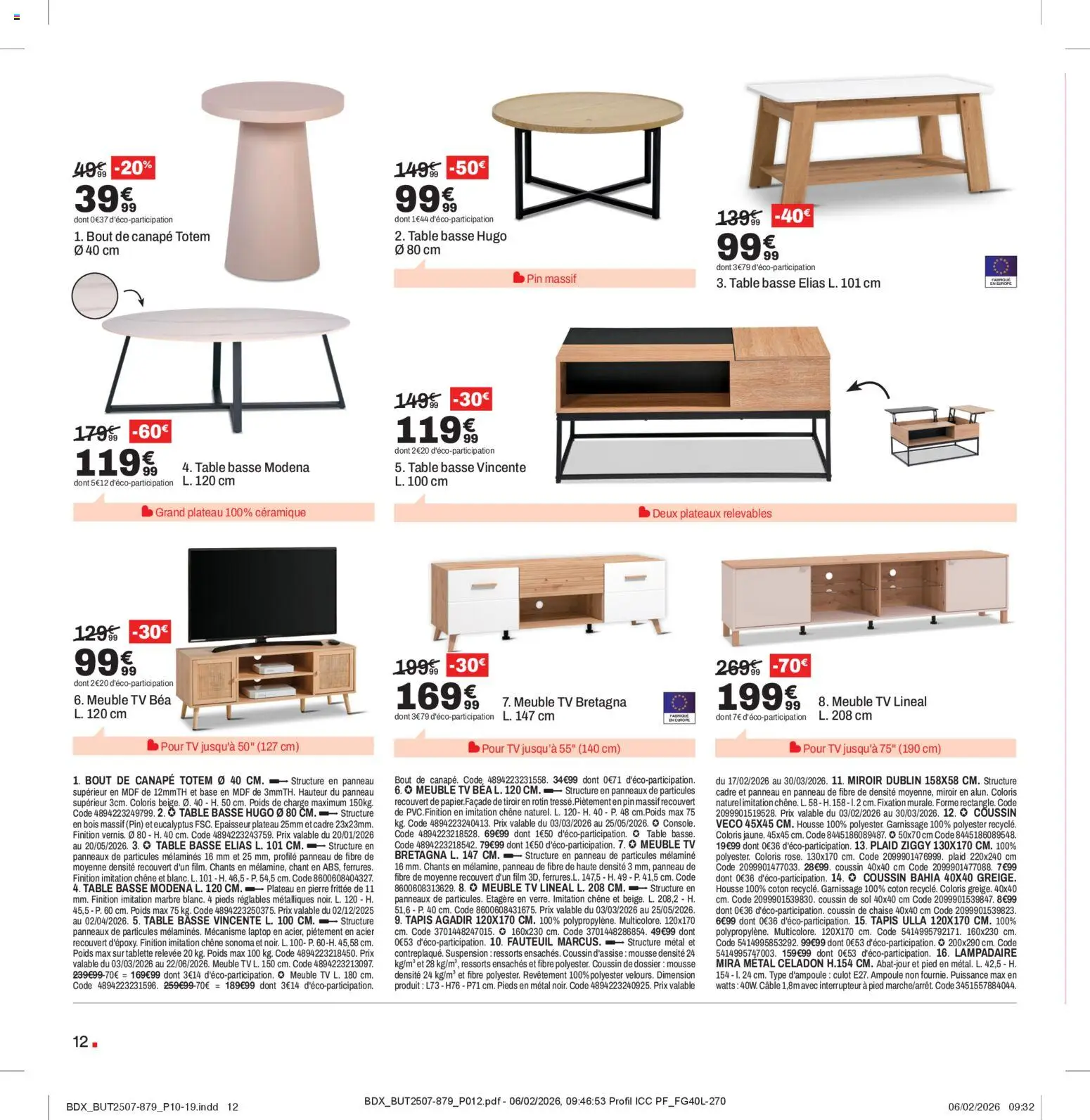 {H1} | Page: 12 | Produits: Base, Lampadaire, Canapé, Cadre