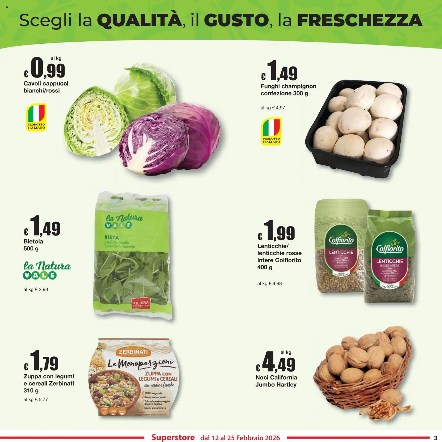 Volantino Sì con Te del 12.02.2026 | Pagina: 3 | Prodotti: Legumi, Lenticchie, Olio, Funghi