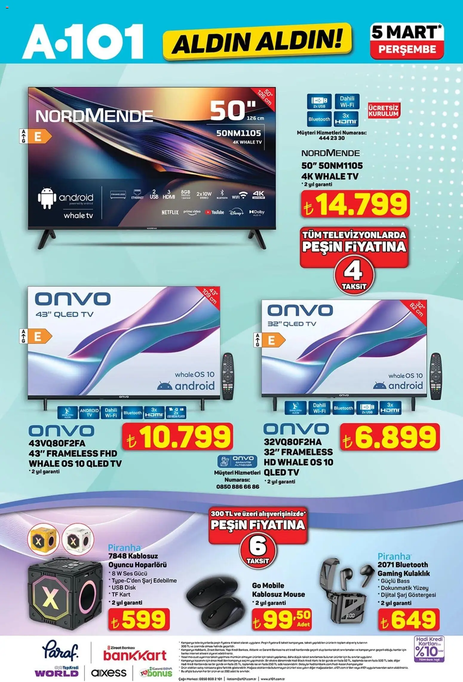 A101 Katalog - Aldın Aldın - 05.03.2026 tarihinden itibaren geçerlidir | Sayfa: 4 | Ürünler: Video, Ses, Oyuncu, Kulaklık