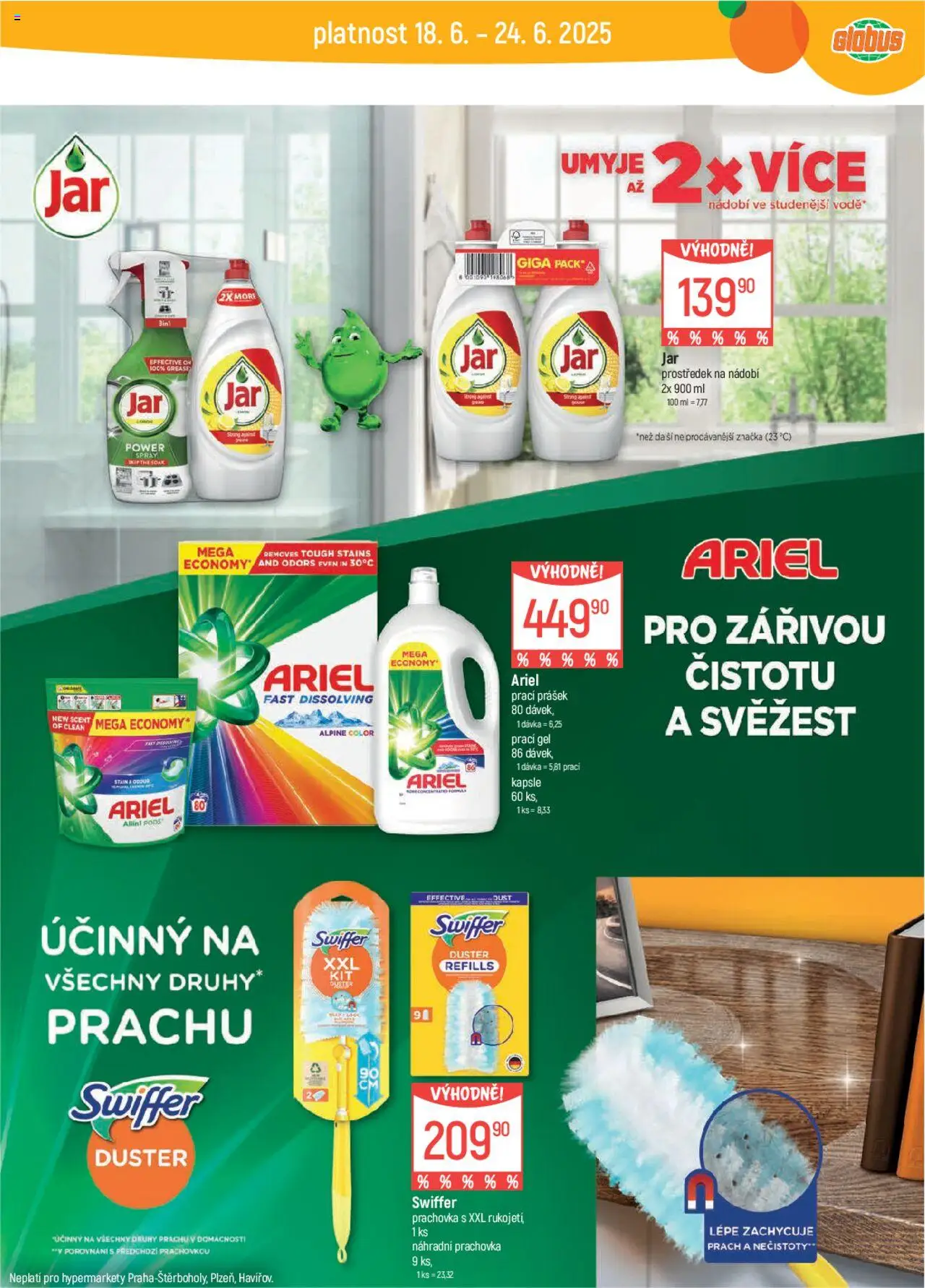 Globus leták od 18.06.2025 | Strana: 37 | Produkty: Swiffer, Prachovka, Ariel, Prací Prášek