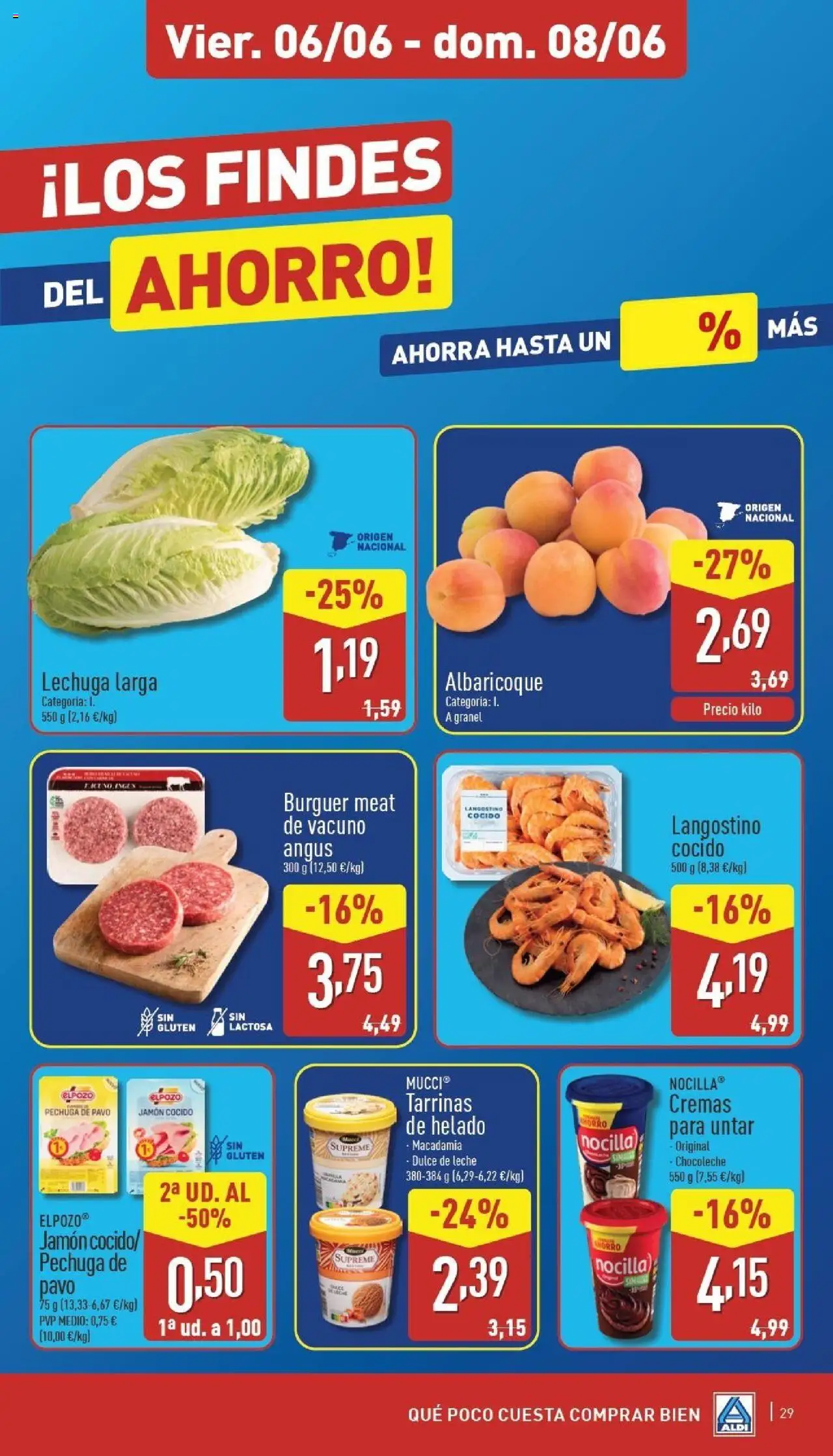 Aldi folleto Península │ válido desde el 02.06.2025 | Página: 29 | Productos: Leche, Jamón cocido, Αποφλοιωτής σκόρδου, Langostino