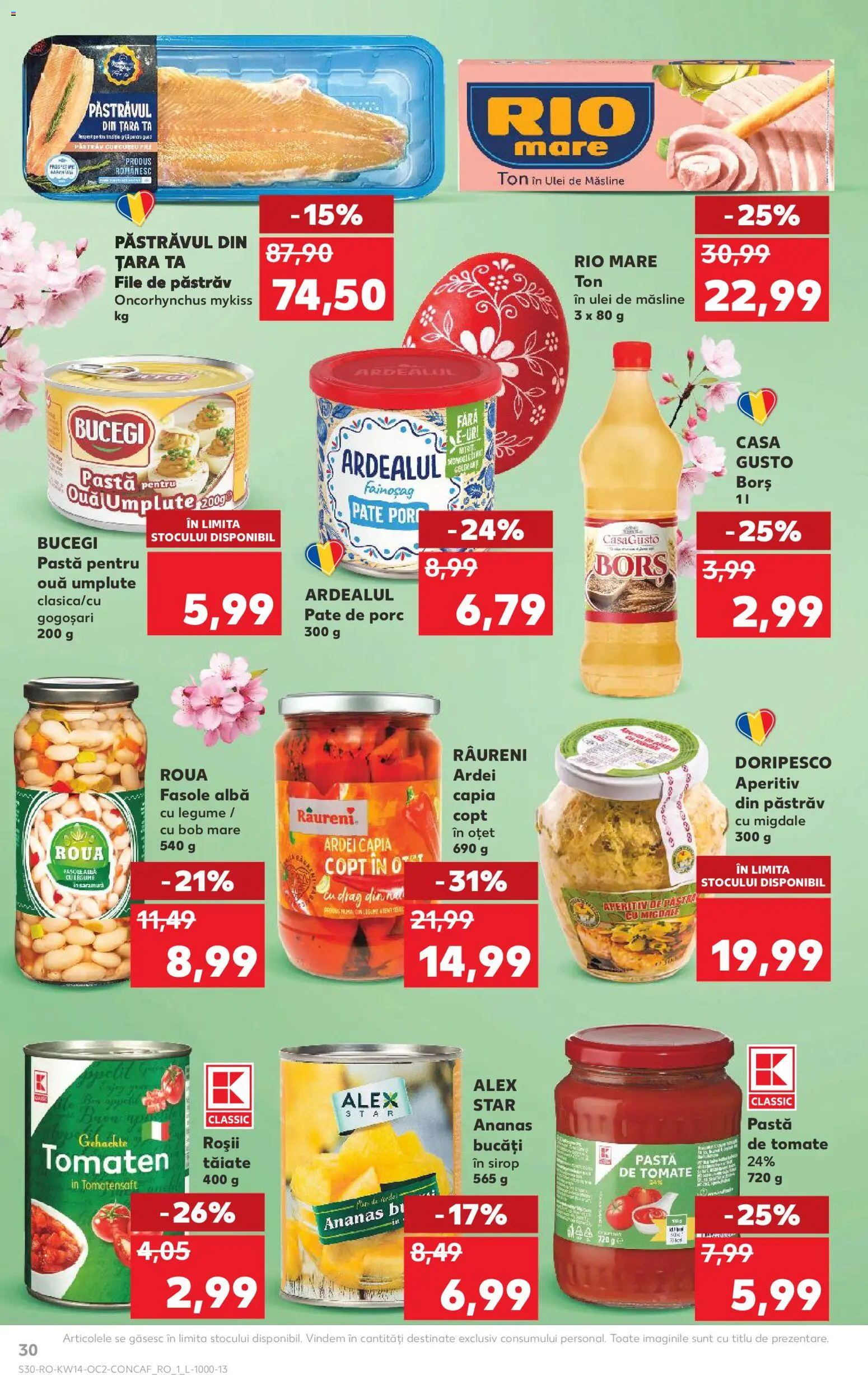 Noul catalog Kaufland – valabil de la 01.04.2026 | Pagină: 30 | Produse: Măsline, Oțet, Roșii, Fasole albă