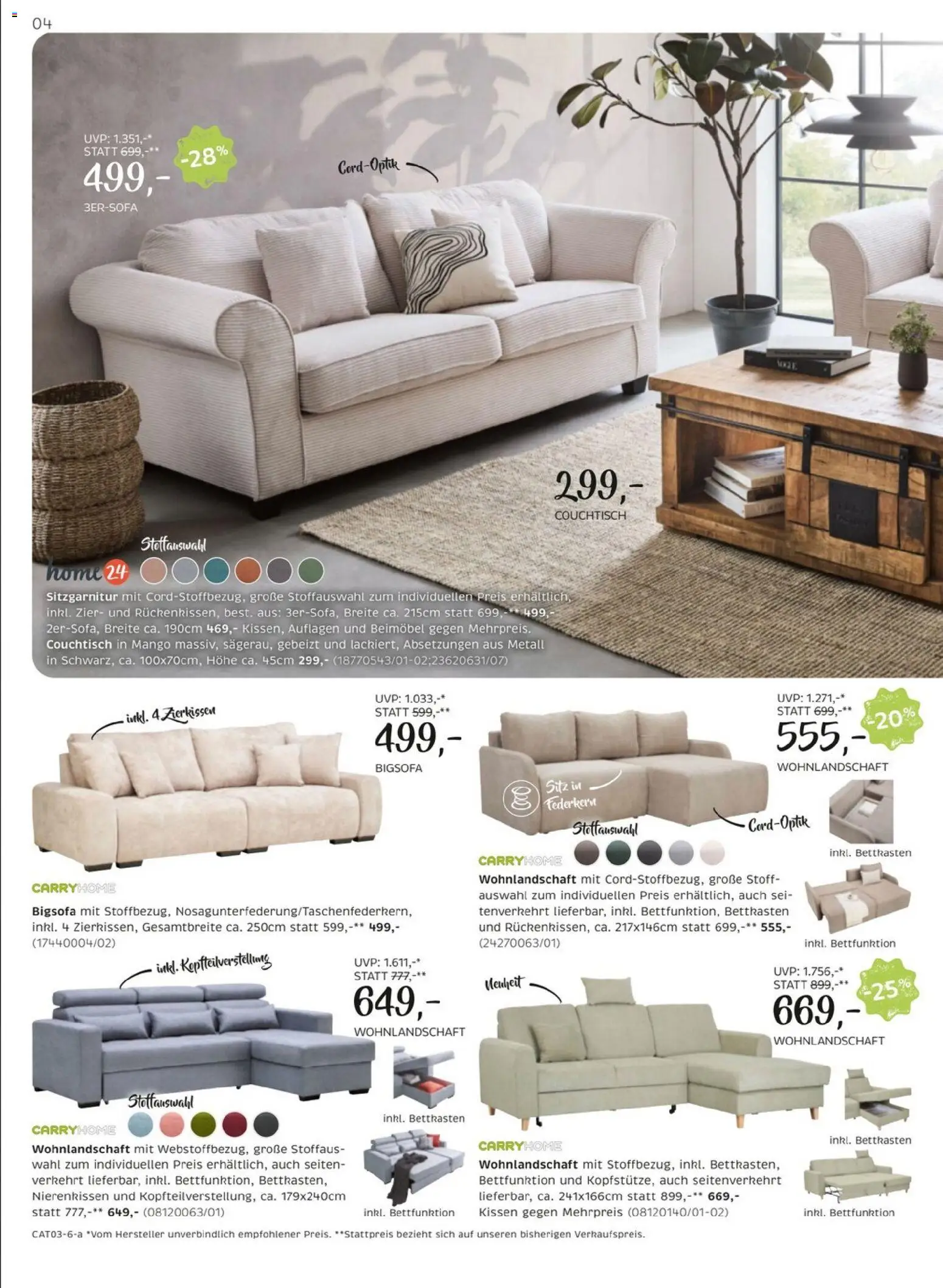 XXXLutz Carry Home gültig ab 24.02.2026 | Seite: 4 | Produkte: Mango, Kissen, Couchtisch