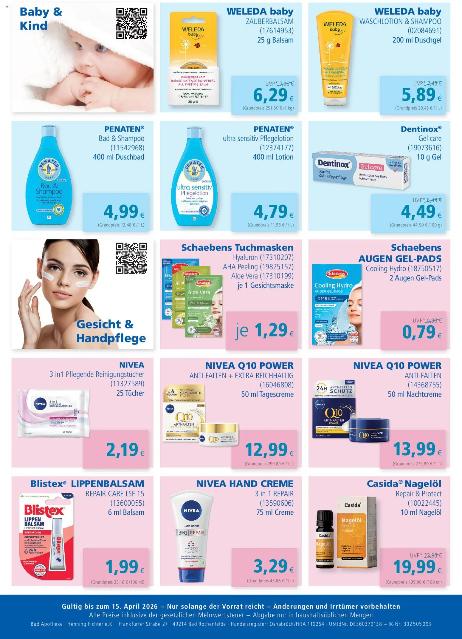 Apotal Prospekt 	 – gültig ab 13.03.2026 | Seite: 4 | Produkte: Bad, Shampoo, Tagescreme, Gesichtsmaske