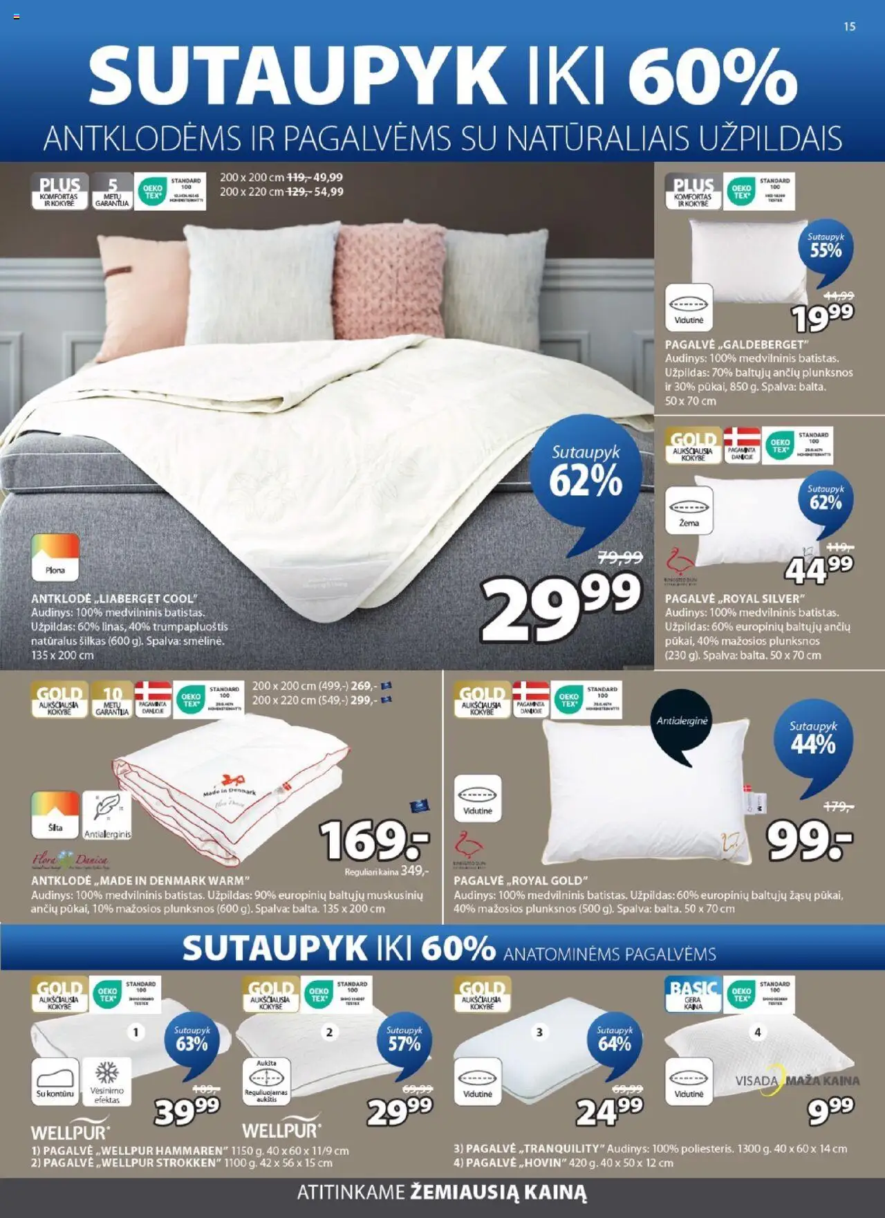 JYSK akcijos nuo 09.09.2025 | Puslapis: 15 | Prekių: Pagalvė, Antklodė