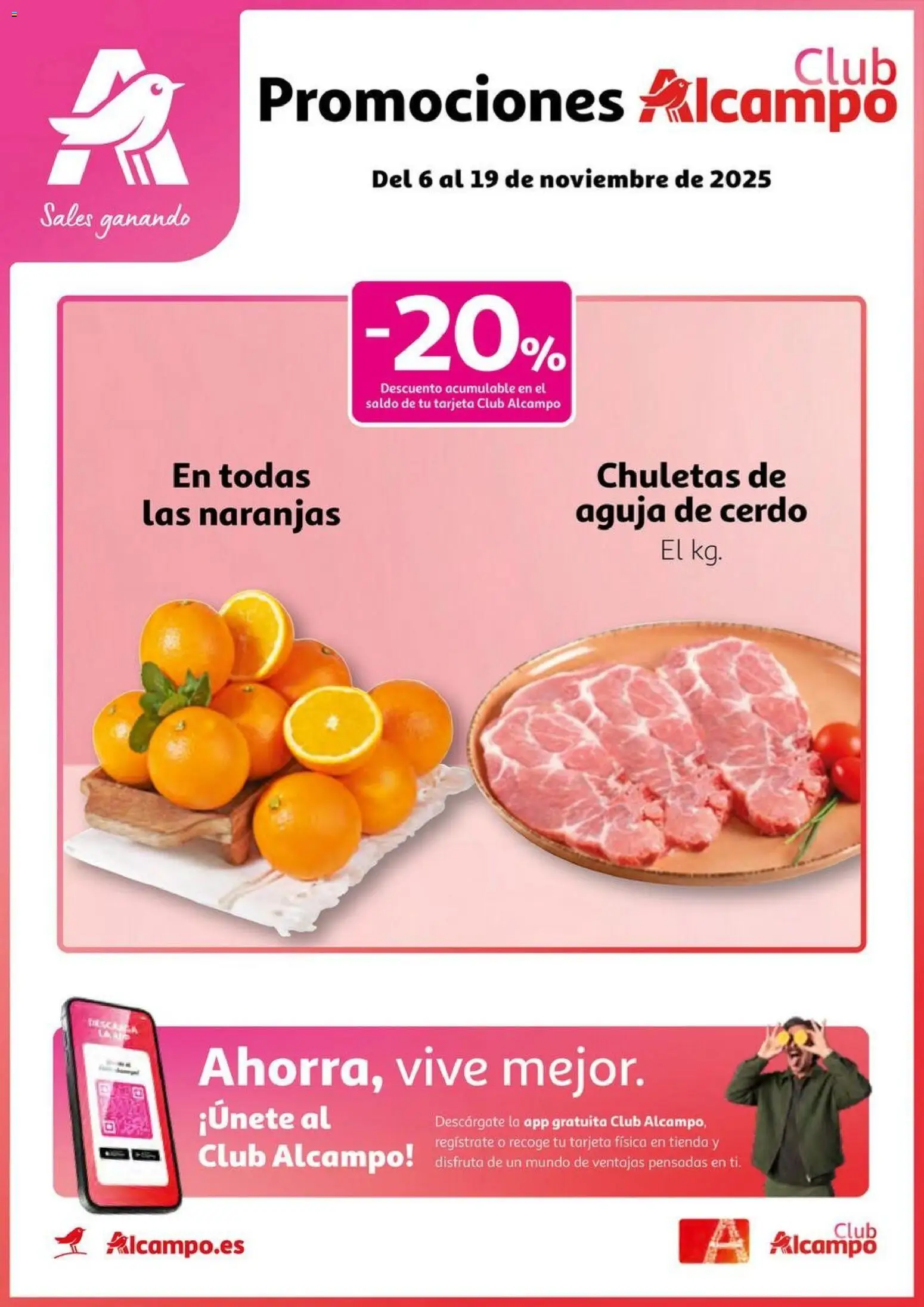 Alcampo -  Club Nacional  │ válido desde el 06.11.2025 | Página: 1 | Productos: Cerdo, Naranjas