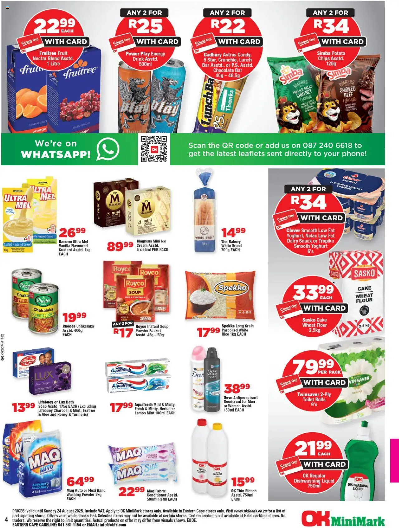OK Foods Eastern Cape - OK MiniMark │ valid from 13.08.2025 | Page: 4 | Products: Chutney, Bath, Bread, Antiperspirant