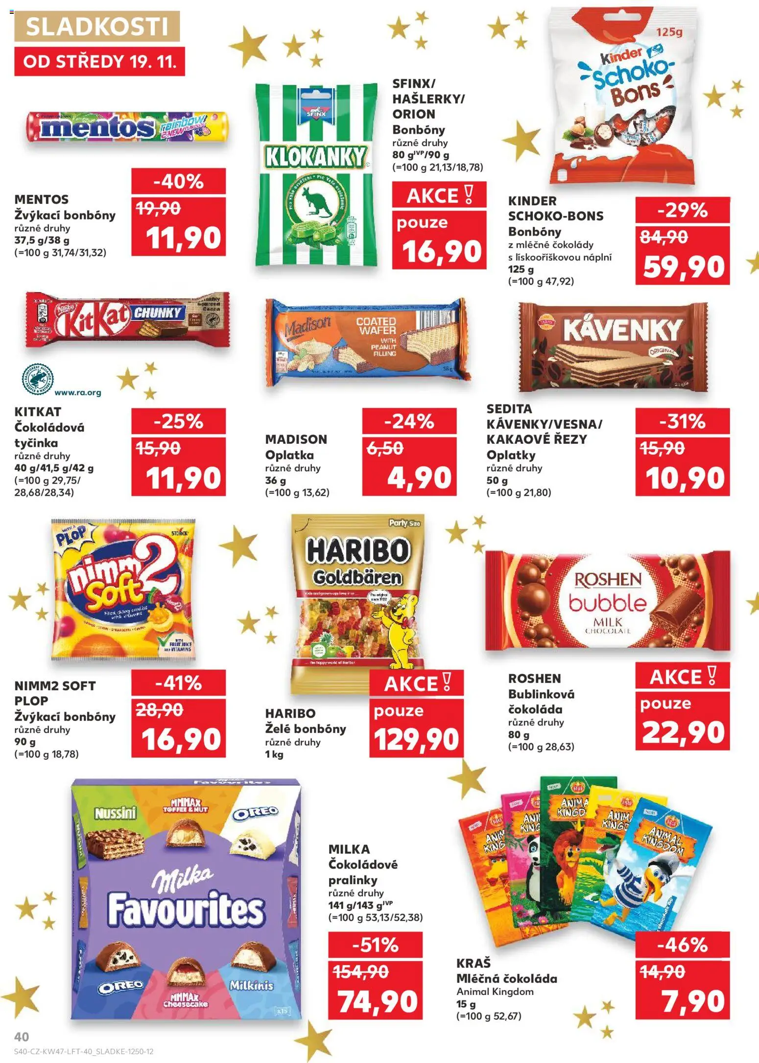 Kaufland leták - Liberec od 19.11.2025 | Strana: 40 | Produkty: Jelly beans, Sladkosti, Cheesecake, Želé bonbóny