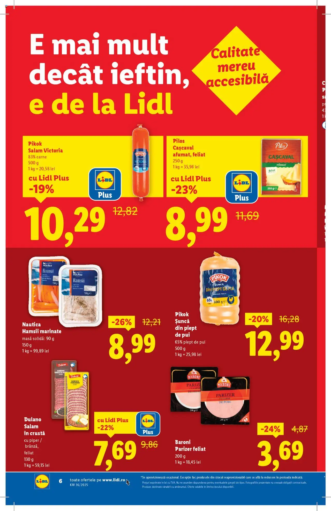 Catalog Lidl – valabil de la 01.09.2025 | Pagină: 6 | Produse: Toplar, Cașcaval, Carne De Porc, Piper