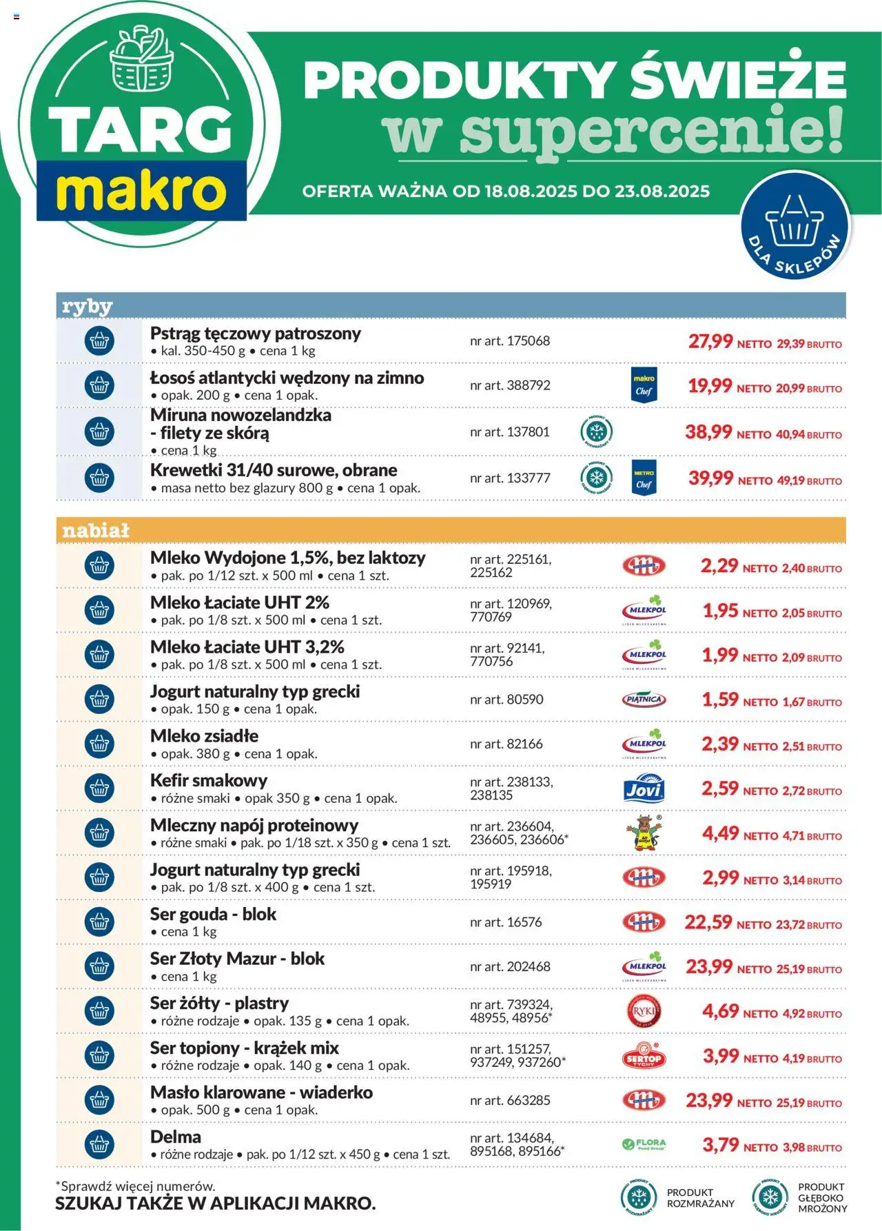 Makro Gazetka - Oferta świeża w super cenach od 18.08.2025 | Strona: 7 | Produkty: Łosoś, Jogurt, Ryby, Ser gouda