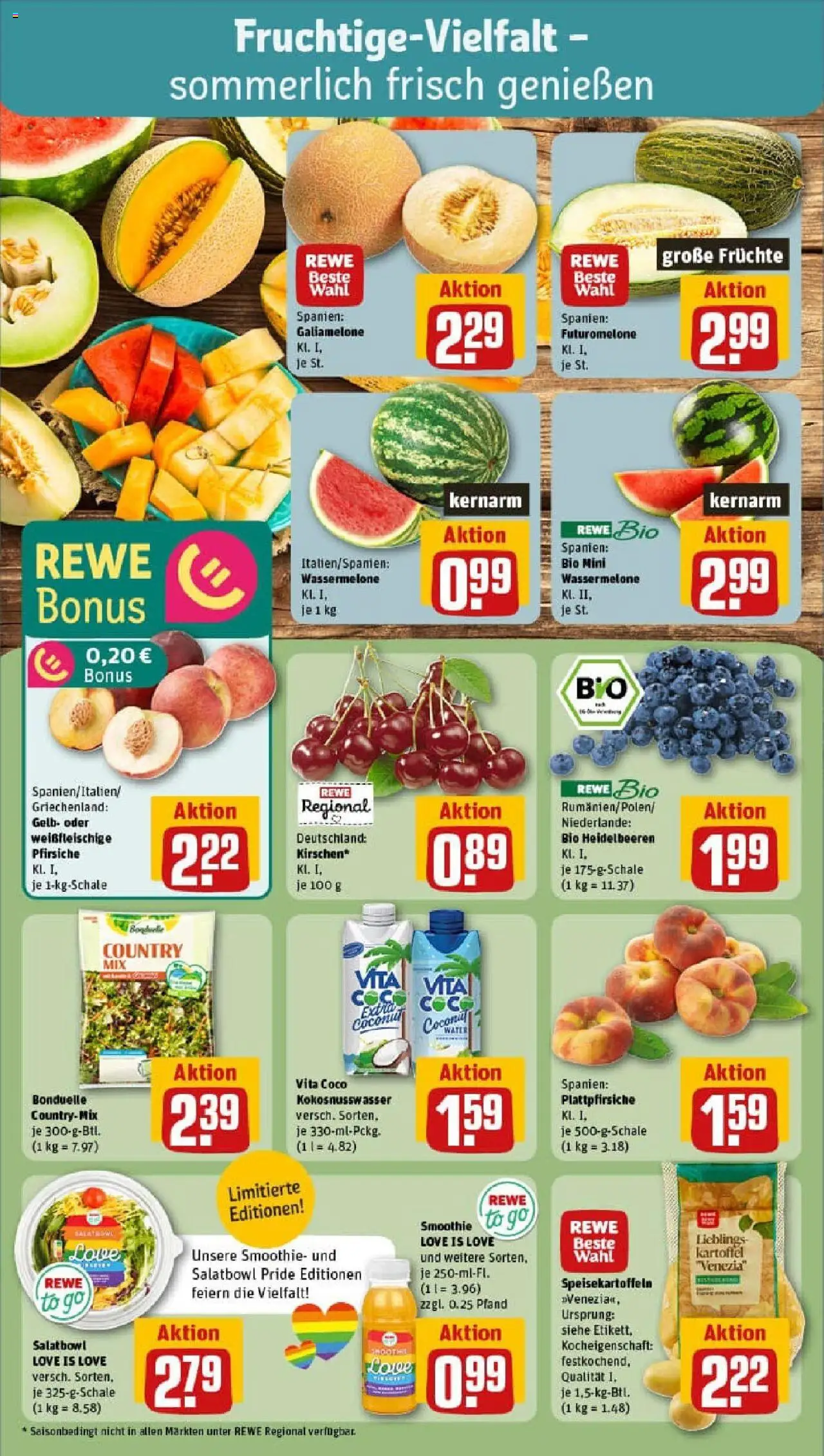 Rewe prospekt Chemnitz	 - gültig ab dem 29.06.2025 | Seite: 8 | Produkte: Kirschen, Heidelbeeren, Wassermelone
