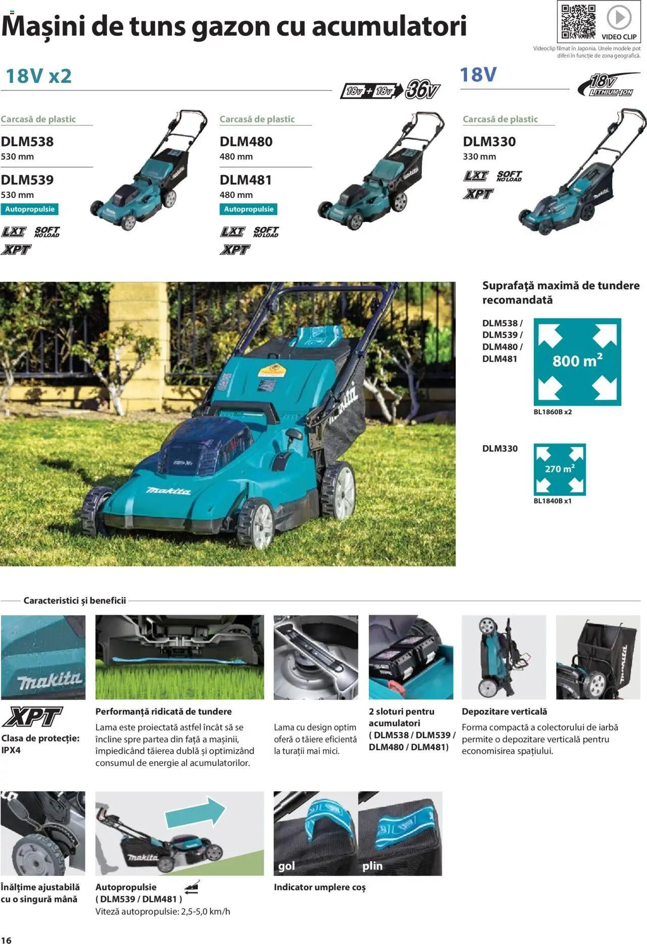 Makita catalog - Mașini de Grădină – valabil de la 08.01.2025 | Pagină: 16 | Produse: Video, Carcasă, Coș