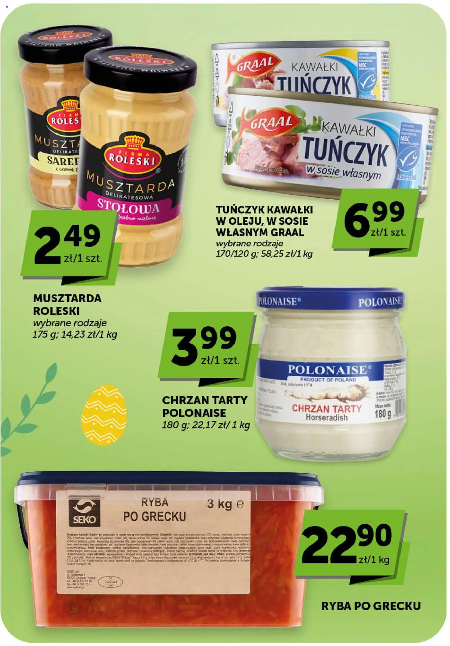 Groszek gazetka - Market od 02.04.2026 | Strona: 20 | Produkty: Tuńczyk, Ryba po grecku, Chrzan, Ryba