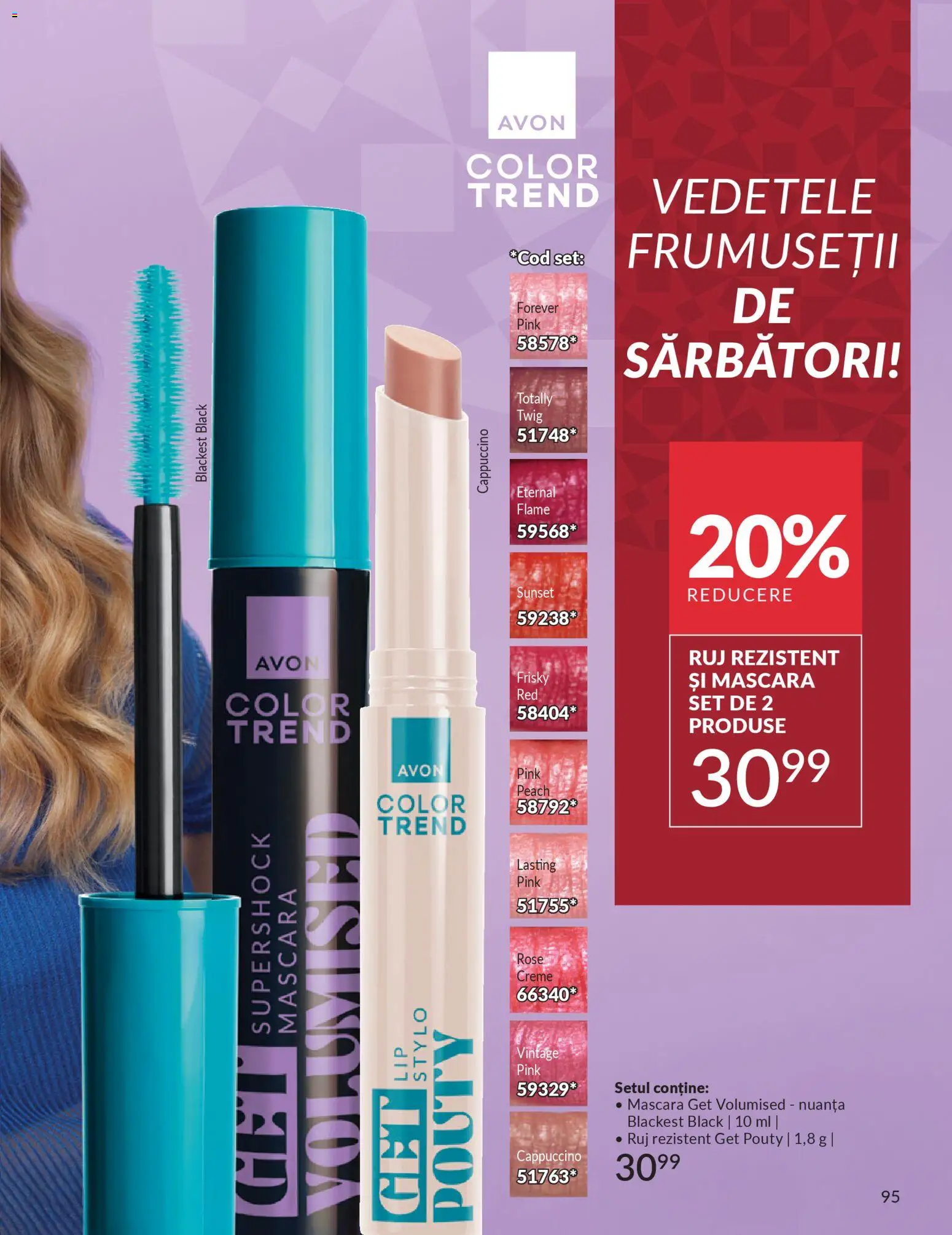 Noul catalog Avon – valabil de la 01.12.2025 | Pagină: 95 | Produse: Mascara, Ruj