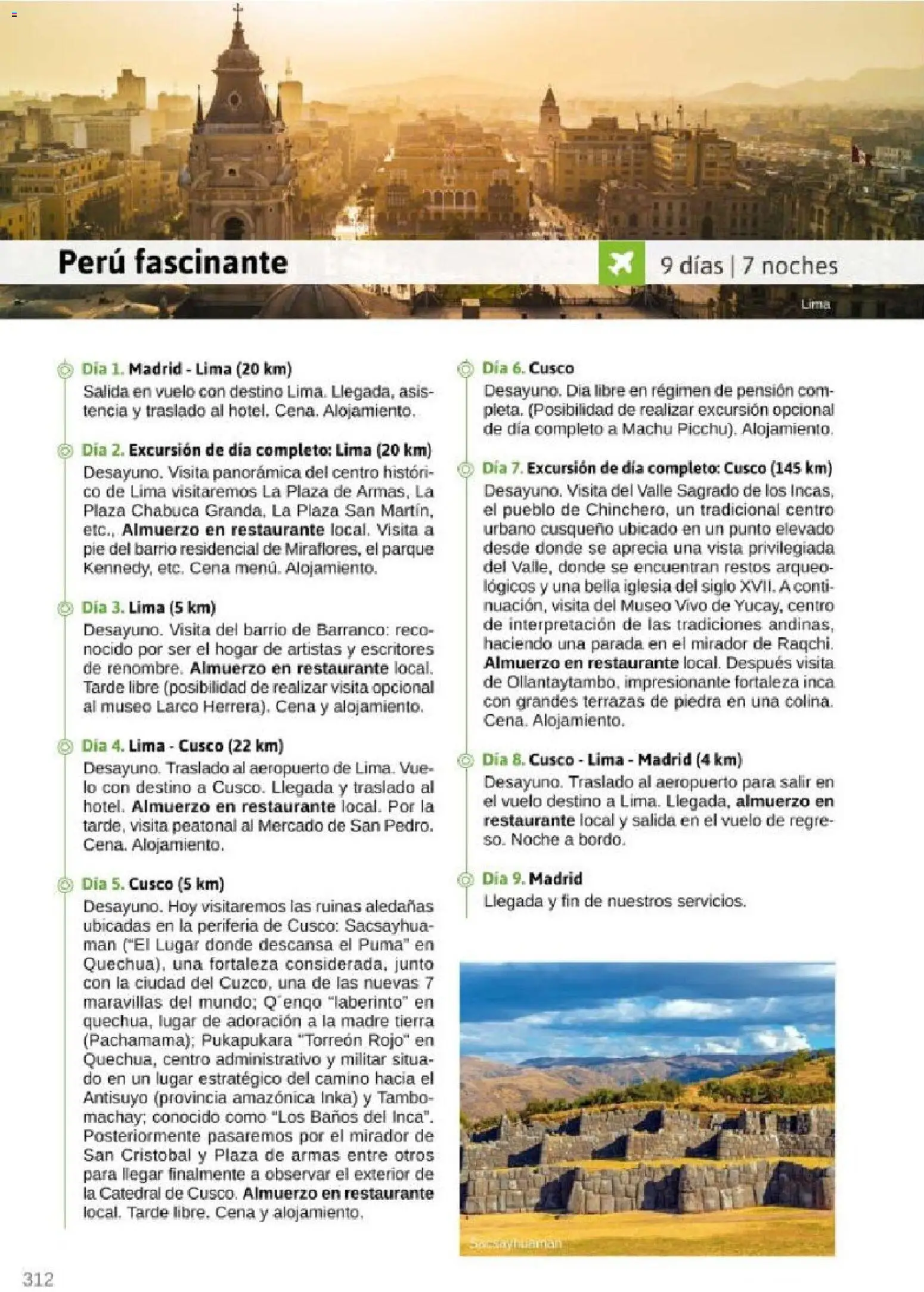 Viajes El Corte Inglés Rutas Culturales de la Comunidad de Madrid │ válido desde el 01.04.2026 | Página: 312 | Productos: Lima