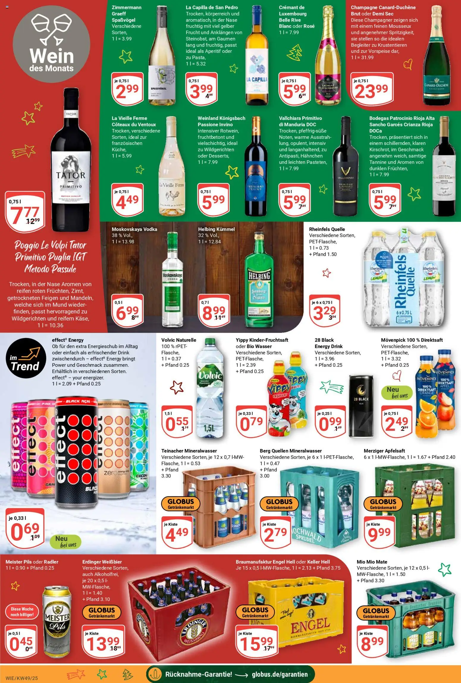 Globus prospekt Waghäusel-Wiesental	 – gültig ab 01.12.2025 | Seite: 19 | Produkte: Energy, Äpfel, Mio mio mate, Apfelsaft