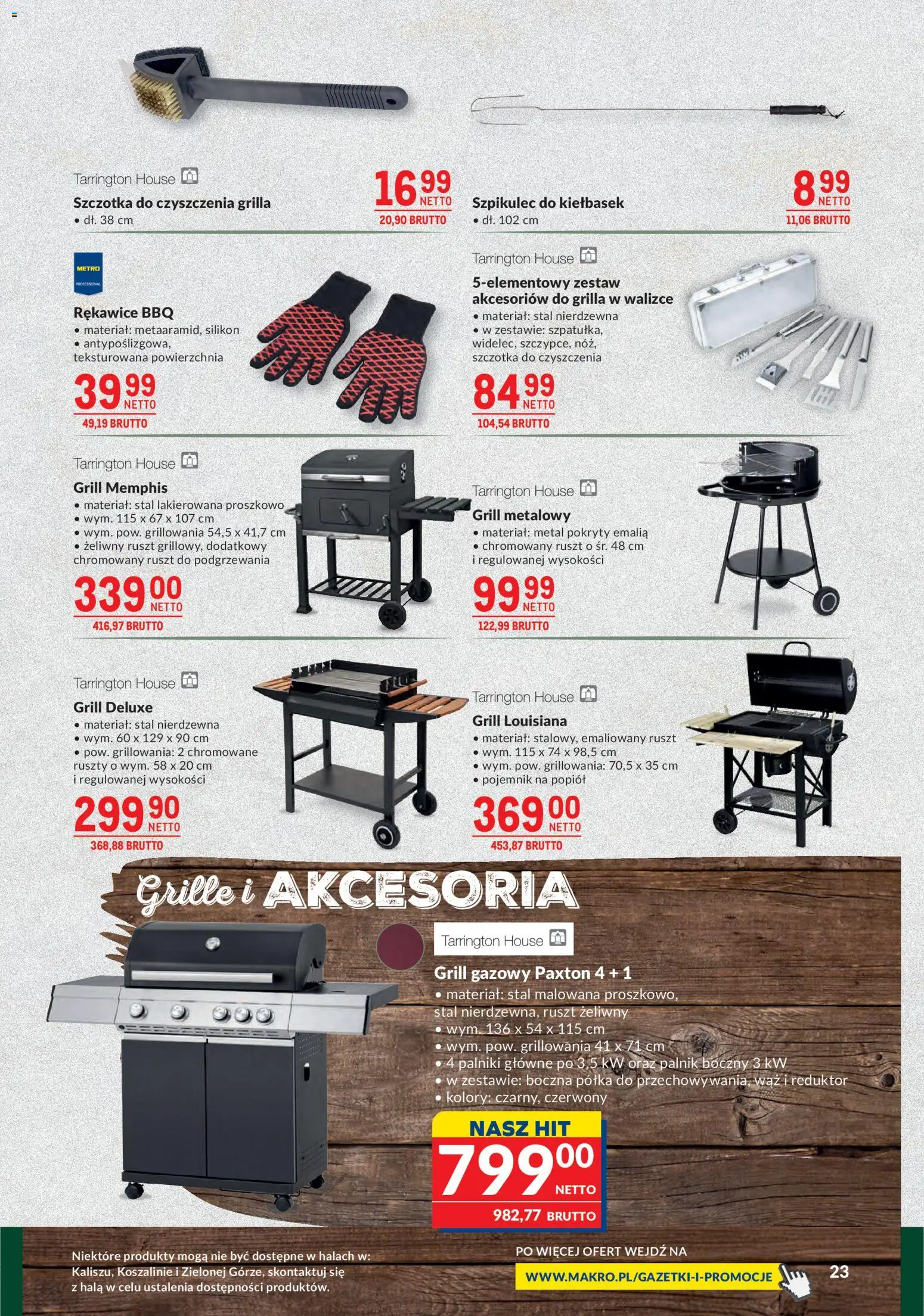 Makro gazetka - Grill-Ogród od 21.04.2026 | Strona: 23 | Produkty: Grill, Grill gazowy, Ruszt, Szczotka