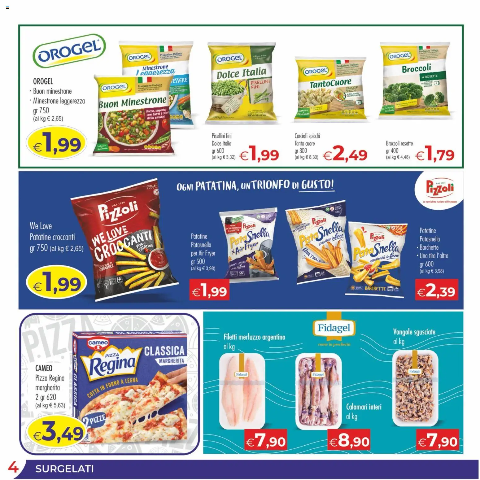 Volantino MerSi Supermercati del 21.01.2026 | Pagina: 4 | Prodotti: Pizza, Merluzzo, Vongole, Forno