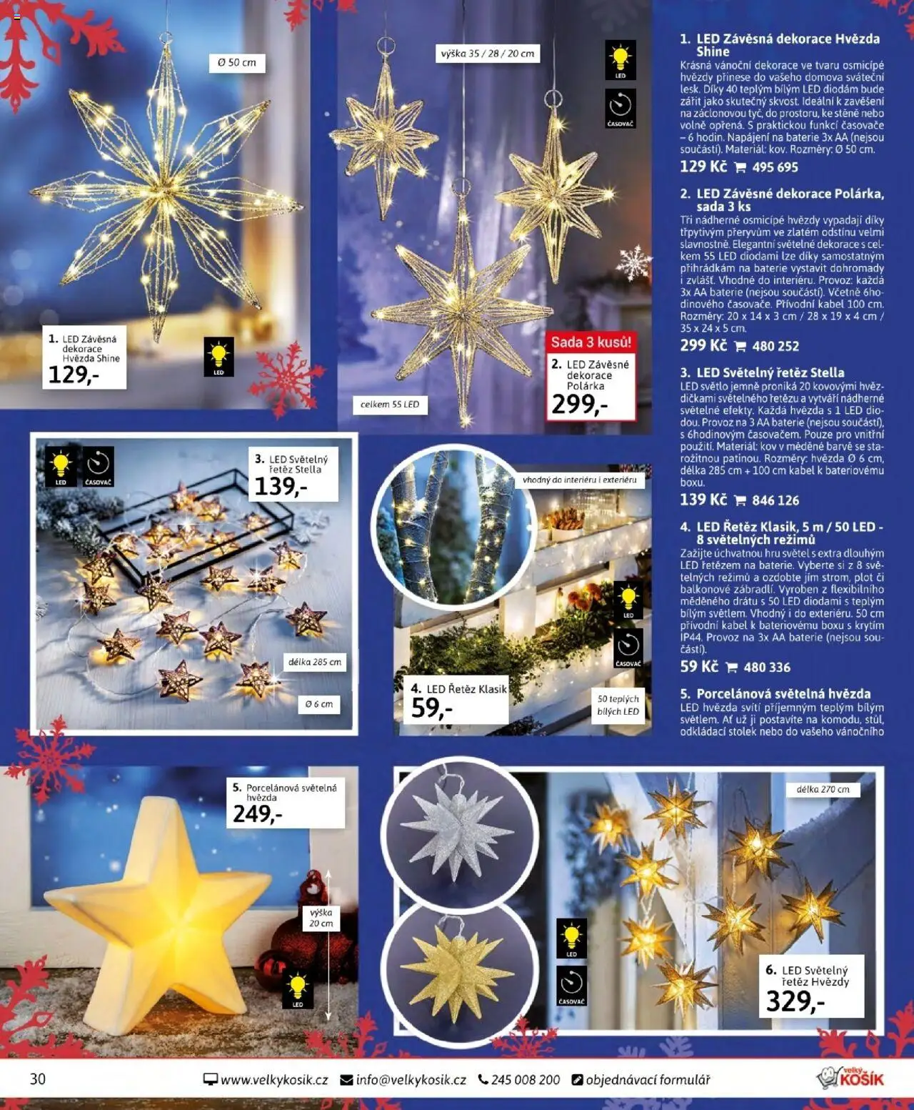 Velký Košík katalog říjen od 01.10.2025 | Strana: 30 | Produkty: Světelný řetěz, Stolek, LED, LED světlo
