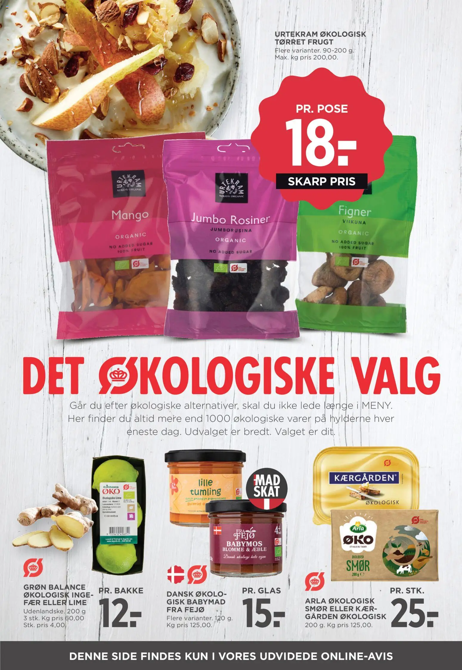 Meny tilbudsavis – gyldig fra 17.04.2026 | Side: 18 | Produkter: Rosiner, Gulerod, Tørret frugt, Figner