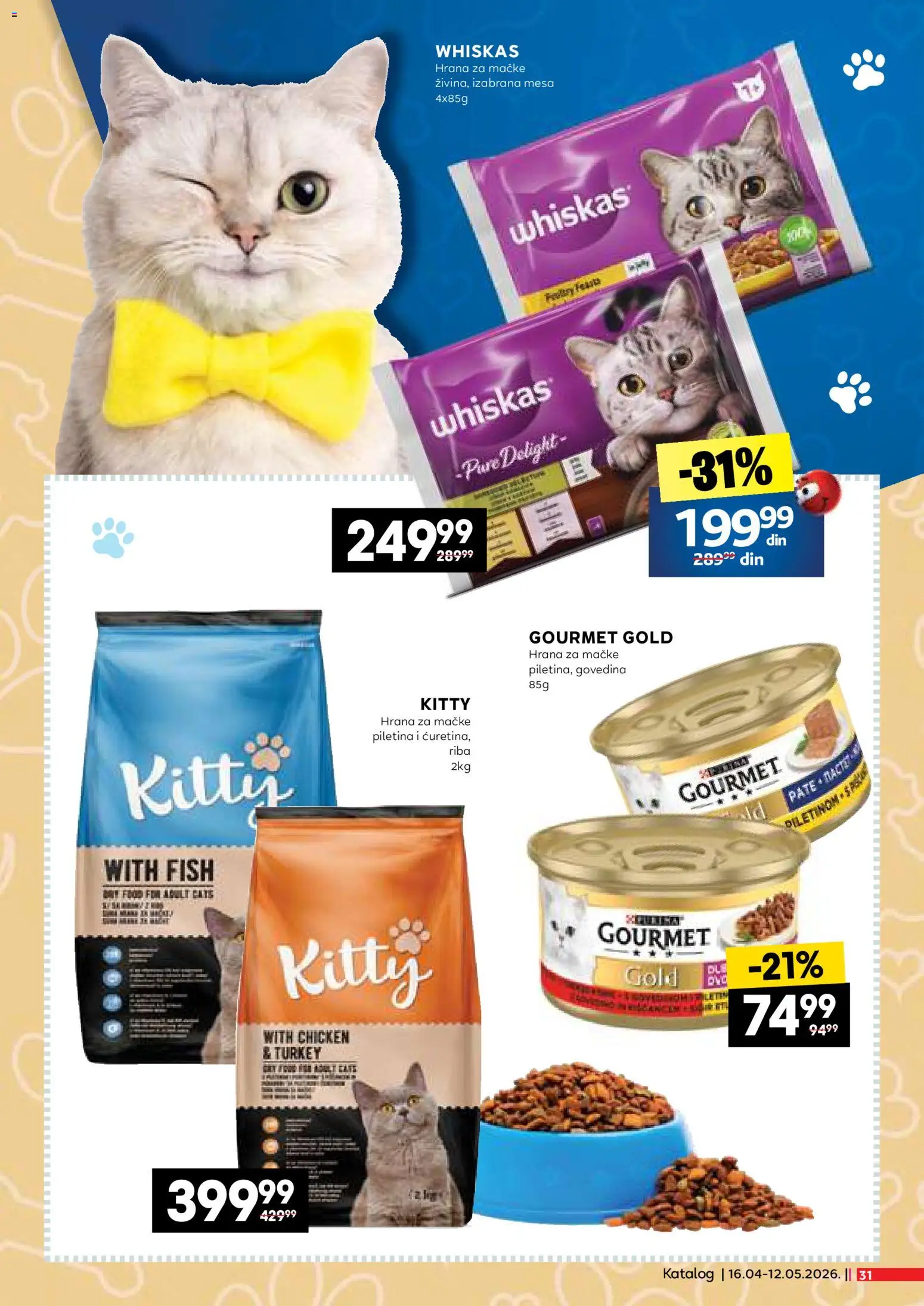 Idea katalog - važi od 16.04.2026 | Strana: 31 | Proizvode: Hrana za mačke, Piletina, Whiskas, Riba