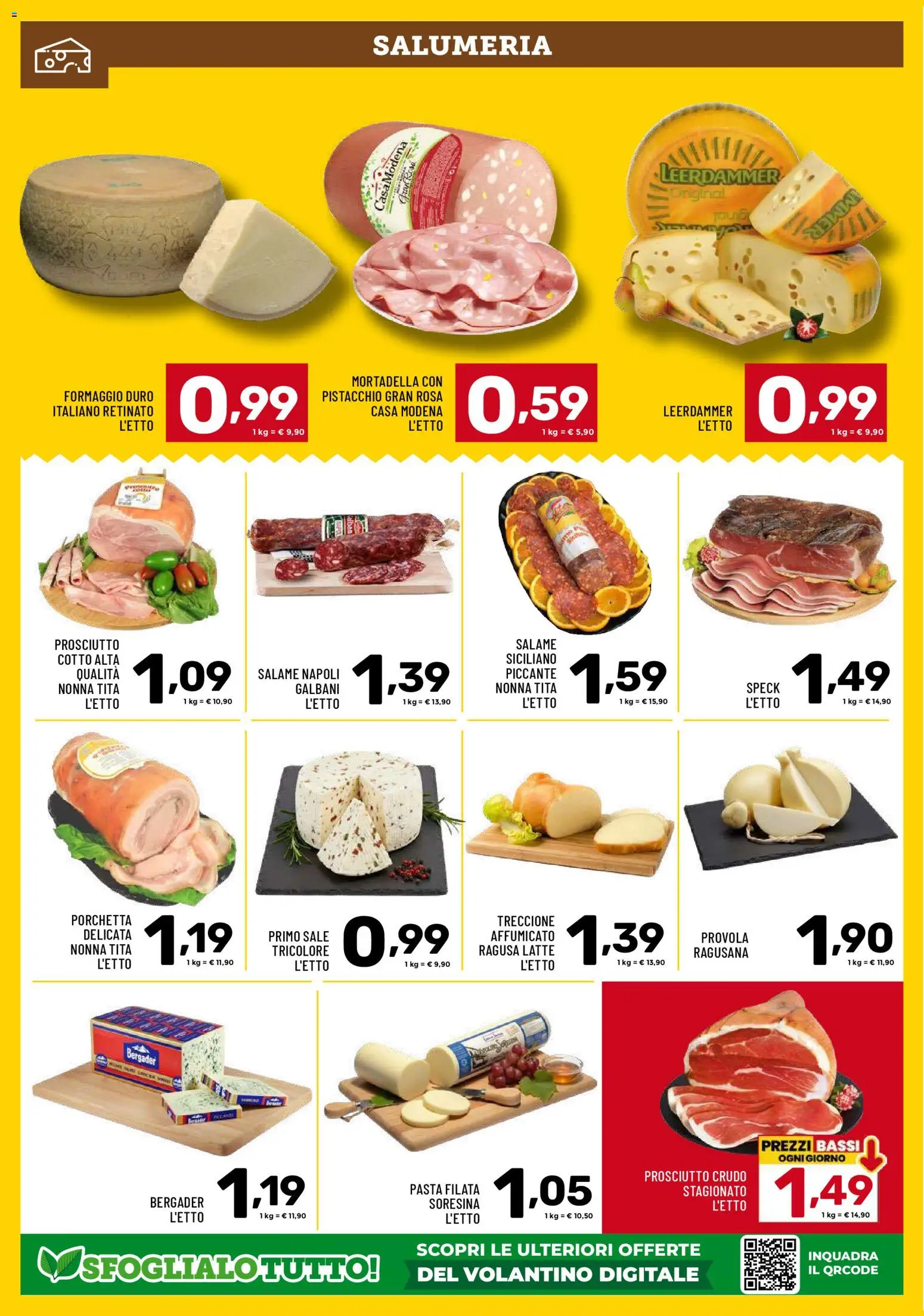 Volantino Il Centesimo del 25.11.2025 | Pagina: 6 | Prodotti: Latte, Formaggio, Pasta, Mortadella