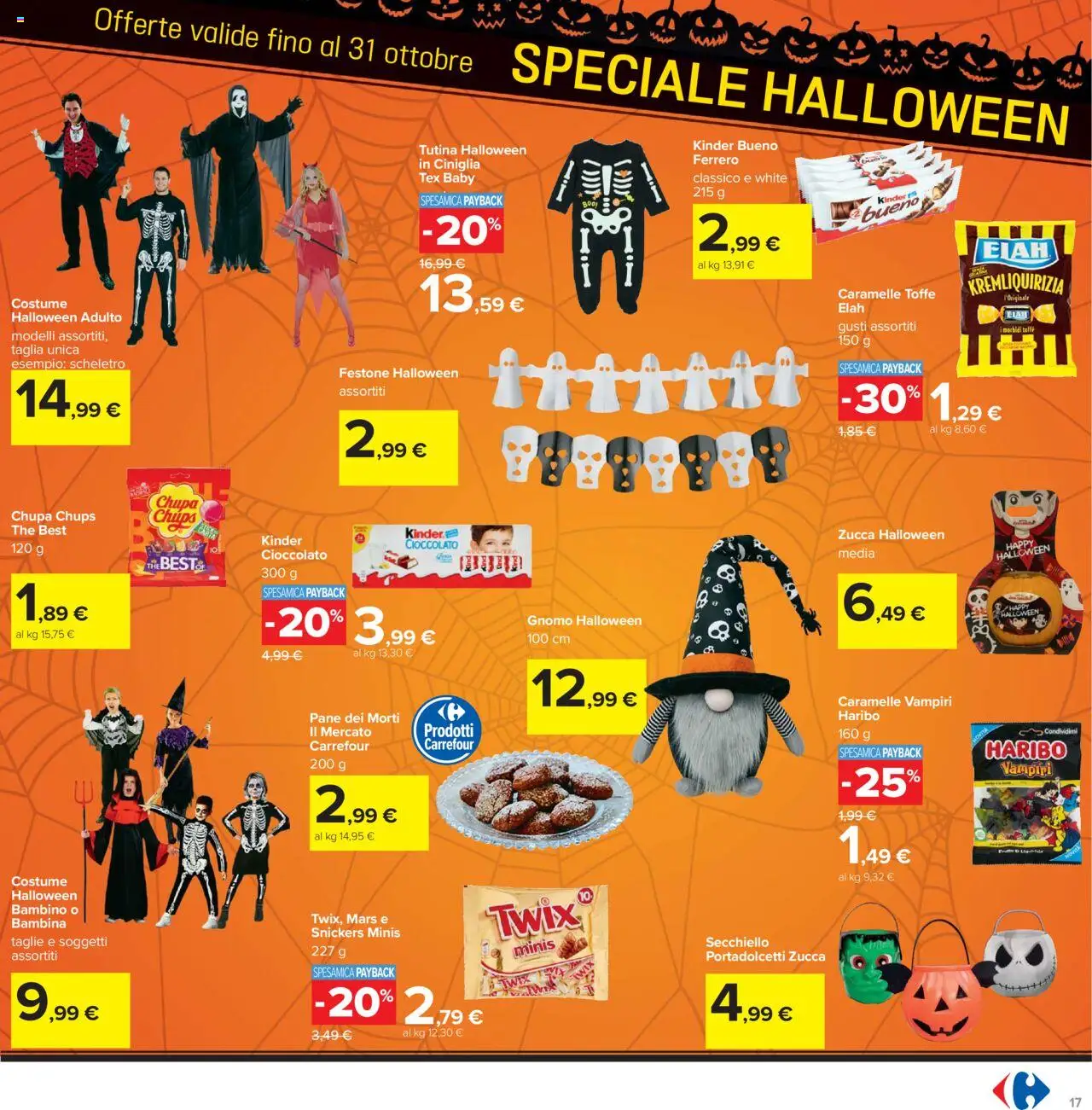 Volantino Carrefour del 23.10.2025 | Pagina: 17 | Prodotti: Pane, Cioccolato, Tutina, Zucca