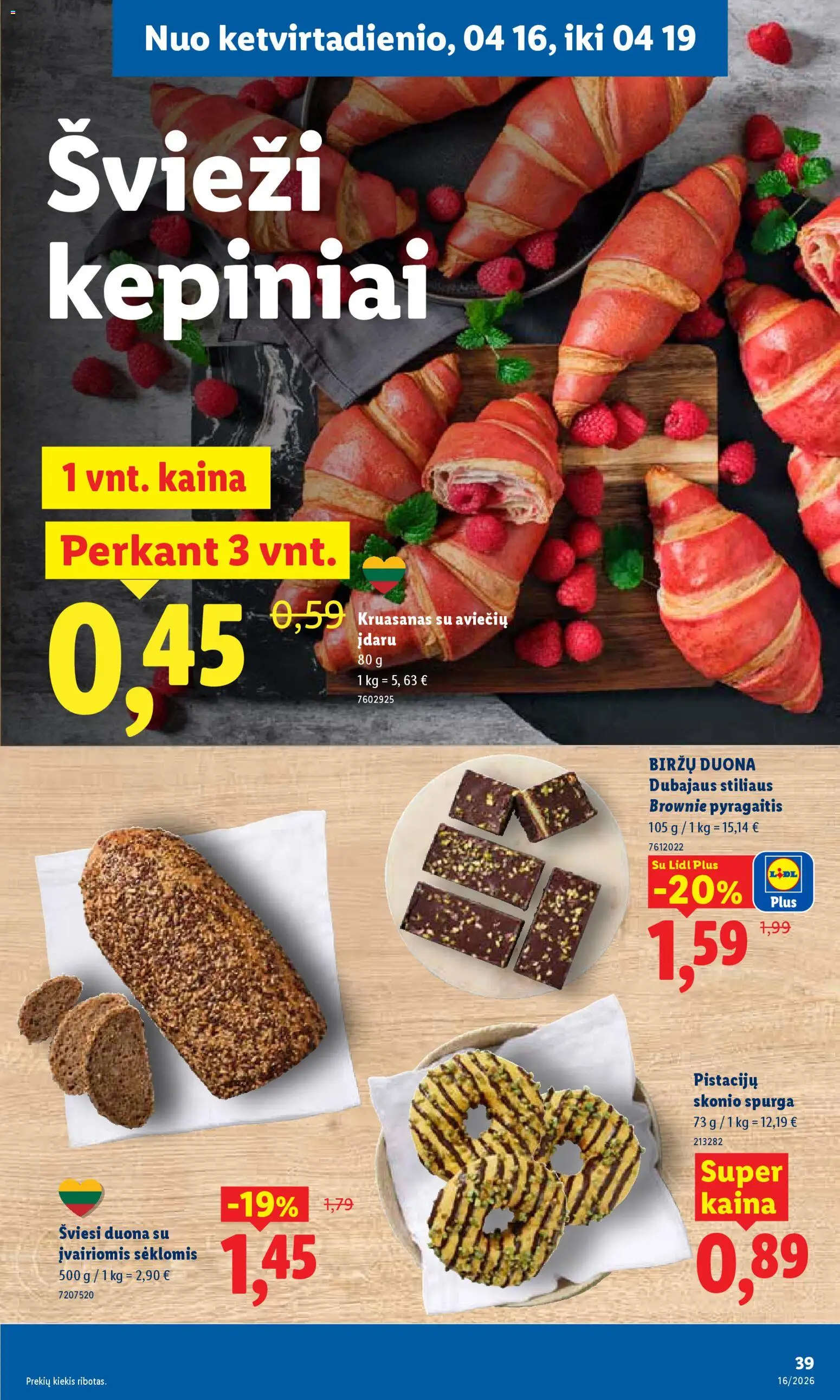 LIDL akcijos nuo 13.04.2026 | Puslapis: 39 | Prekių: Spurga, Duona