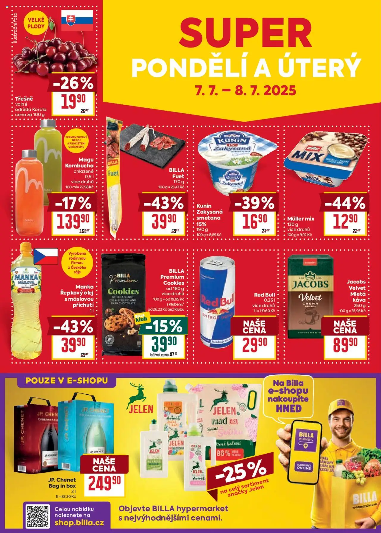 Billa Velký leták od 02.07.2025 | Strana: 28 | Produkty: Kombucha, Řepkový olej, Jelen, Crema