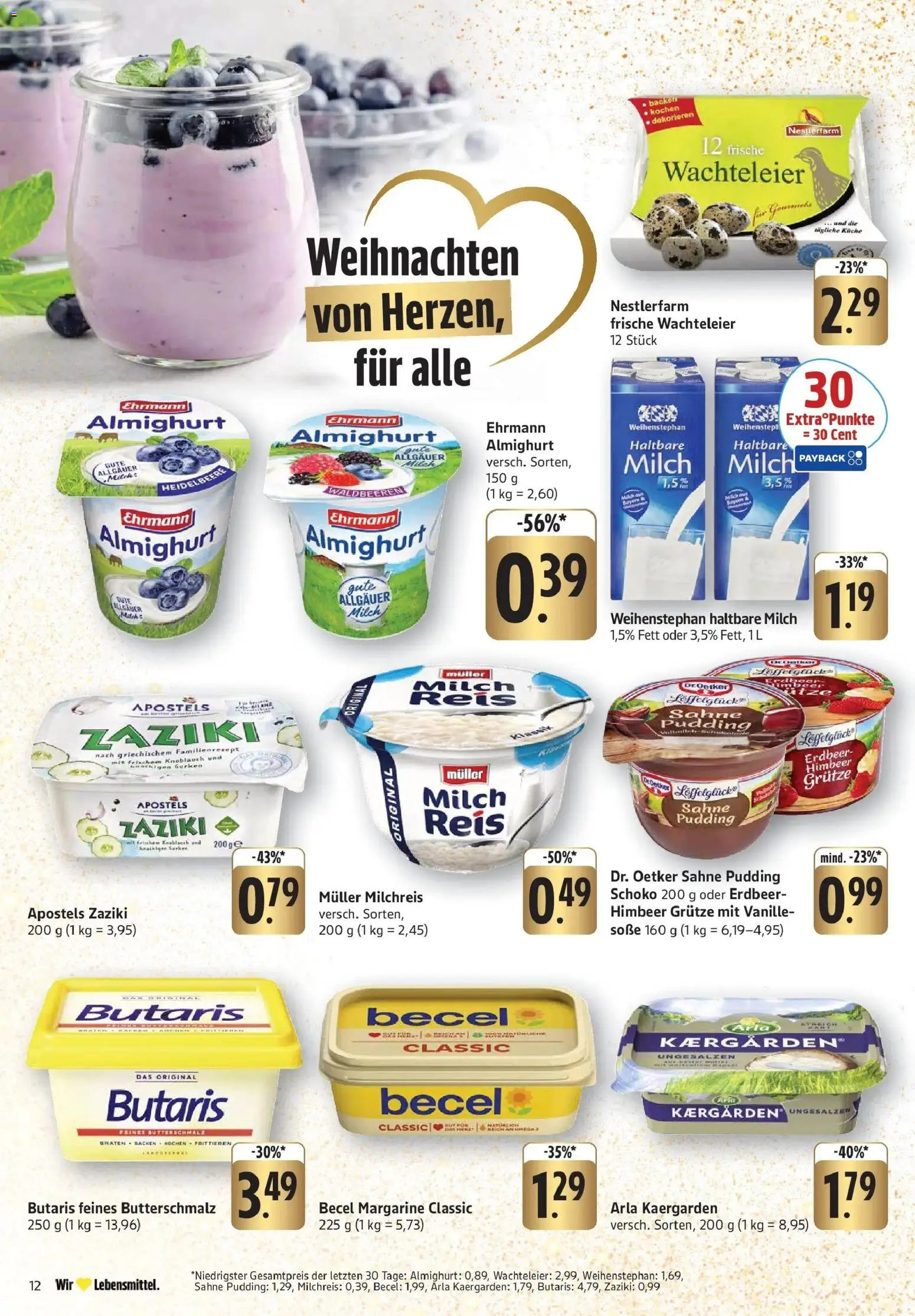 Edeka prospekt Geislingen	 – gültig ab 15.12.2025 | Seite: 12 | Produkte: Butterschmalz, Butter, Haltbare milch, Gurken