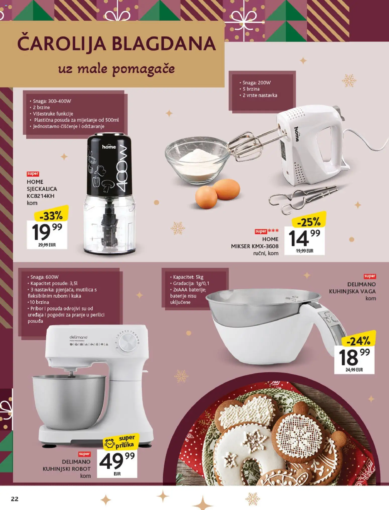 Konzum katalog | vrijedi od 01.12.2025 | Stranica: 22 | Proizvodi: Mikser, Robot, Delimano, Baterije