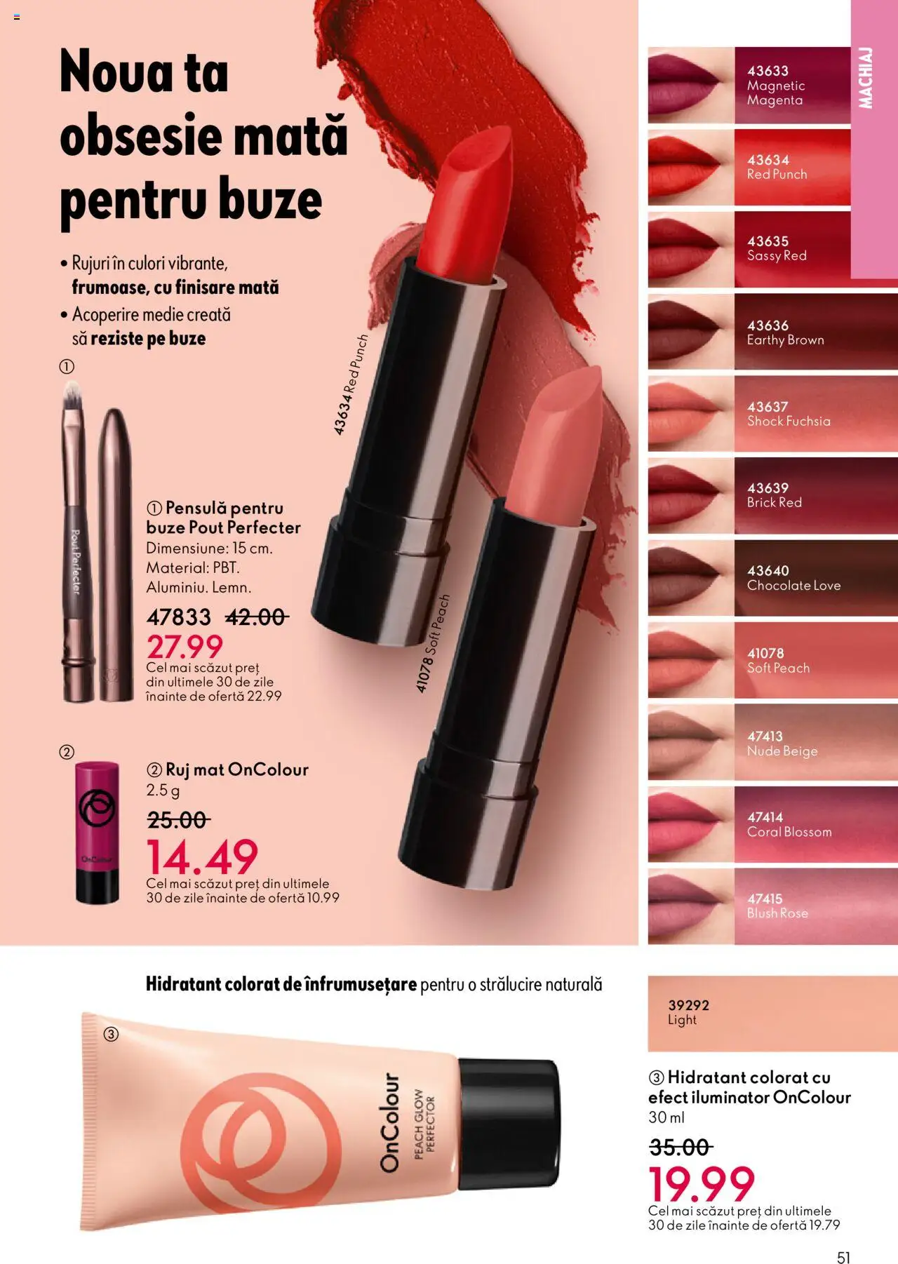 Noul catalog Oriflame – valabil de la 01.10.2025 | Pagină: 51 | Produse: Machiaj, Blush, Iluminator, Ruj