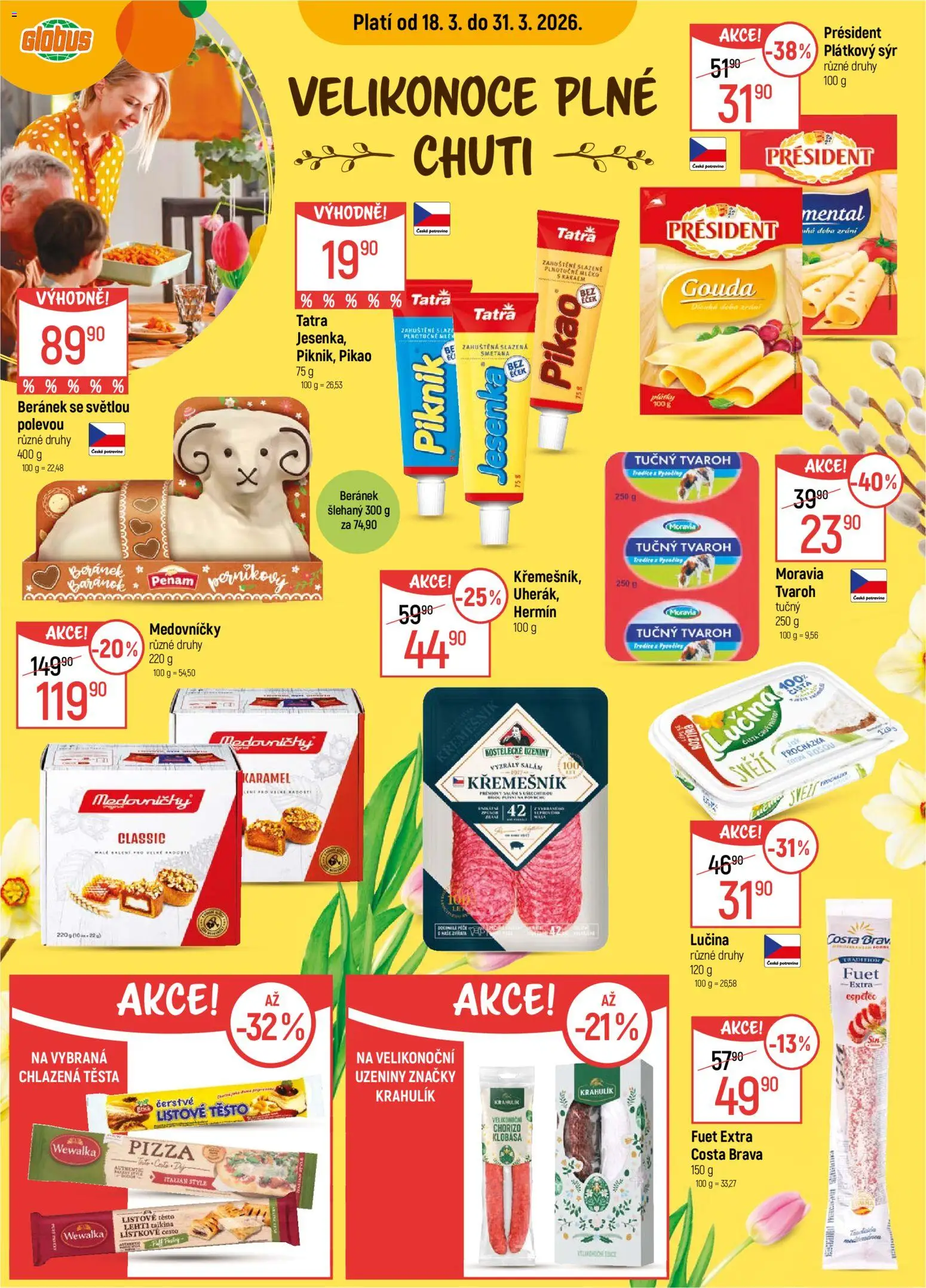 Globus leták - Ostrava od 18.03.2026 | Strana: 12 | Produkty: Uherák, Sýr, Smetana, Klobása