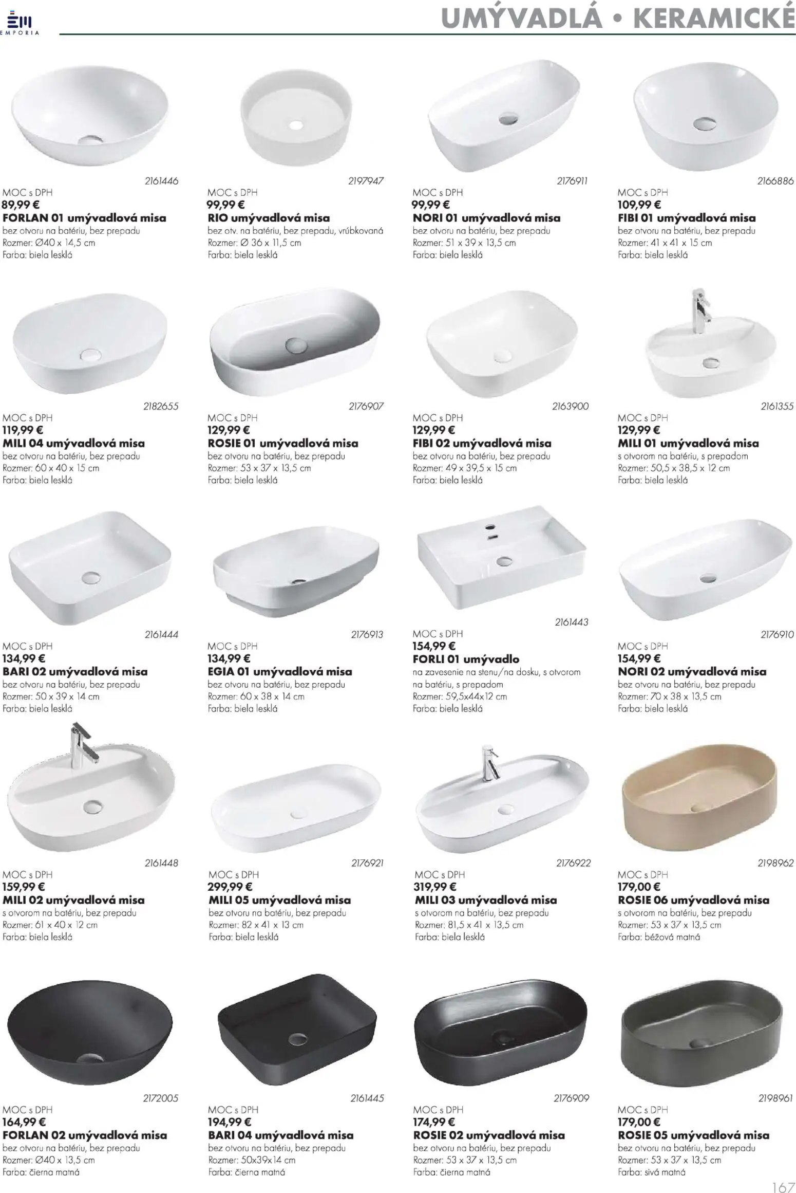 Nové Ingema akcie – leták je platný od 29.10.2025 | Strana: 169 | Produkty: Umývadlo