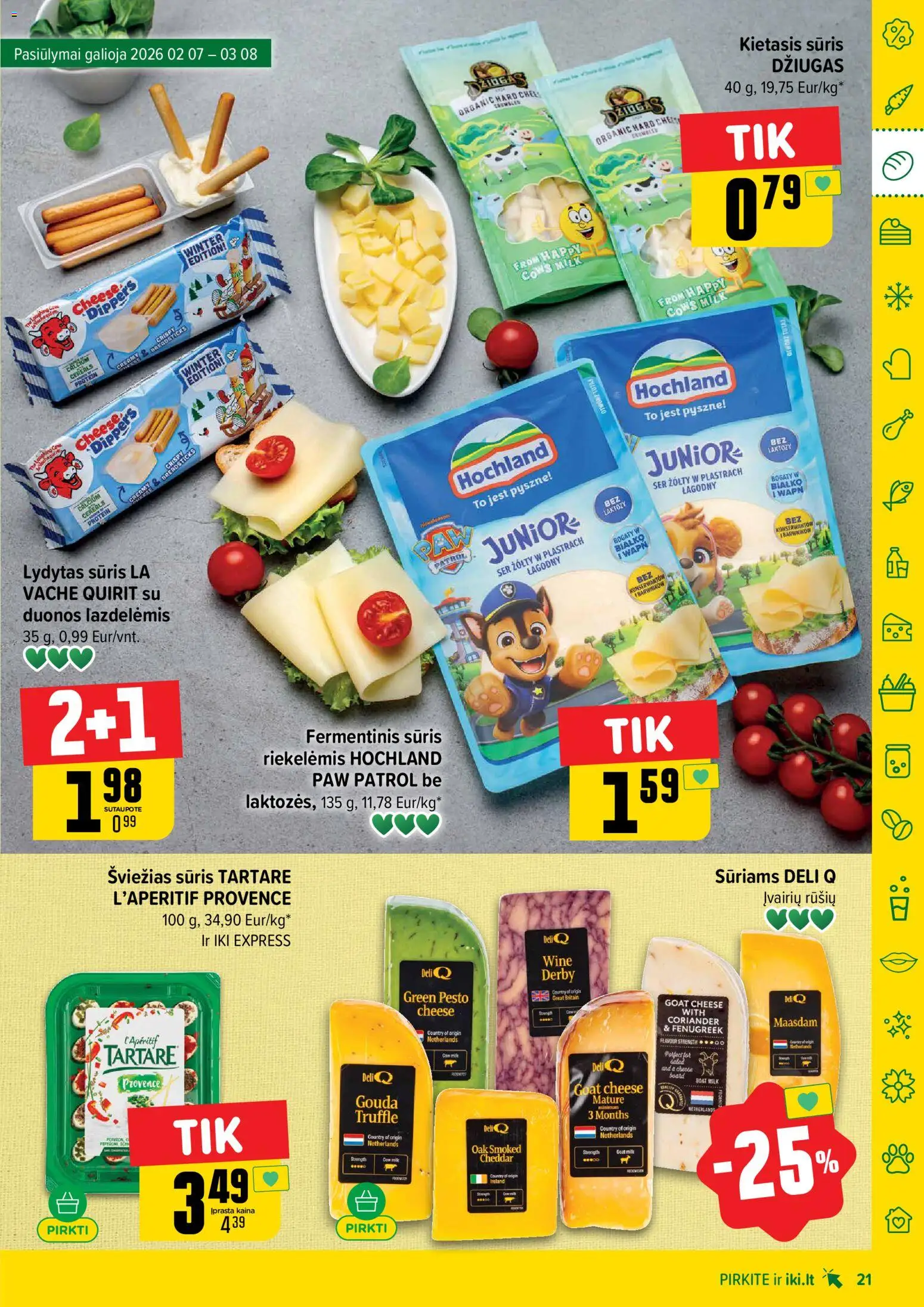 IKI akcijos nuo 02.03.2026 | Puslapis: 21 | Prekių: Fermentinis sūris, Sūris, Lydytas sūris