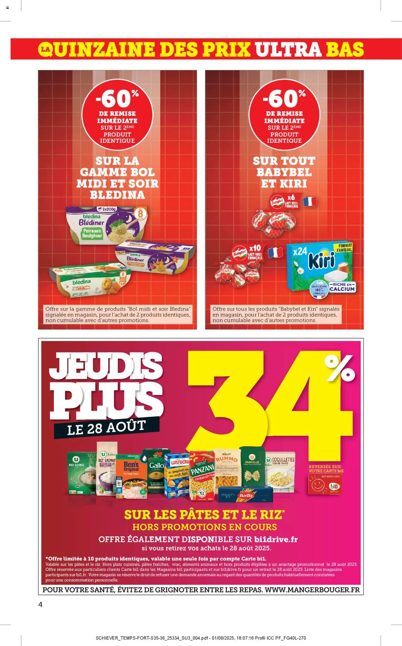  | Page: 4 | Produits: Lait, Riz, Coquillettes, Crème